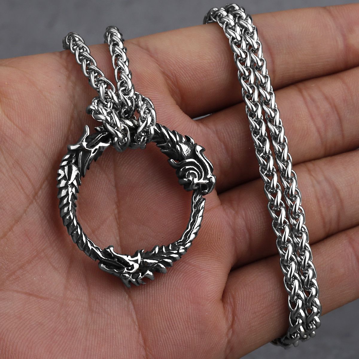 Jewelry Self Devourer Three Headed Dragon Necklace Size ONE SIZE - 1 Thumbnail