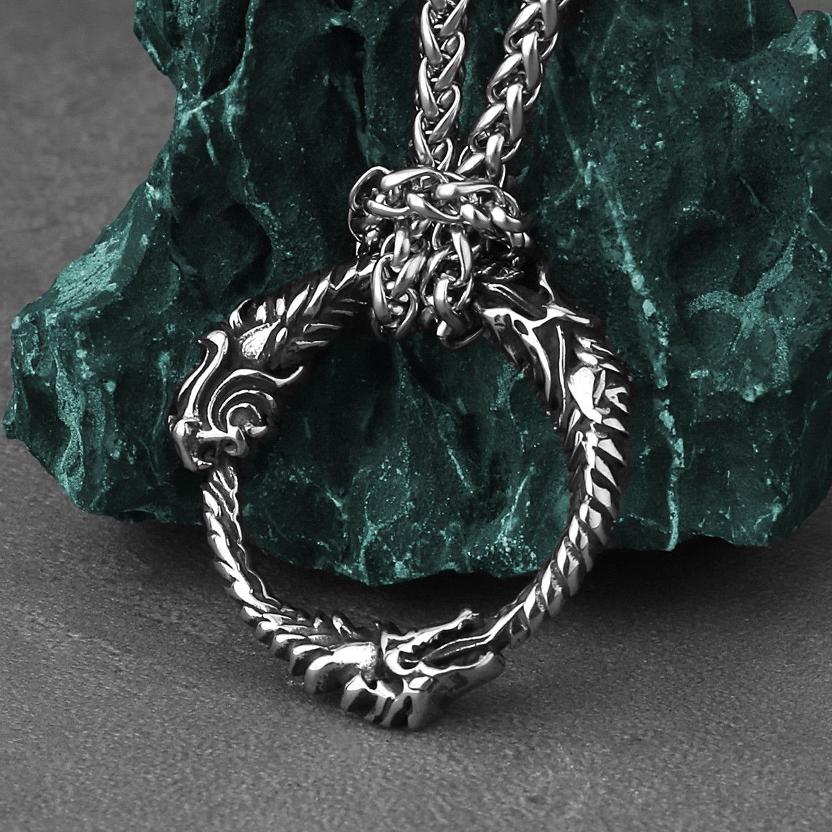 Jewelry Self Devourer Three Headed Dragon Necklace Size ONE SIZE - 2 Thumbnail