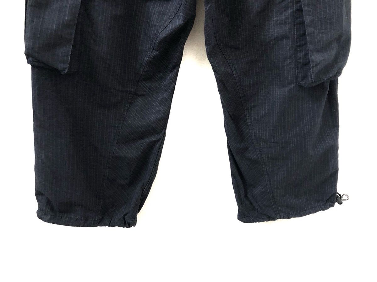 Vintage Navy Blue Striped Multi Pocket Cargo Trouser Cropped Pant Size US 31 - 11 Thumbnail