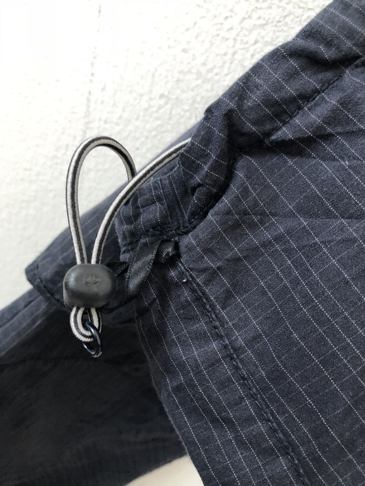 Vintage Navy Blue Striped Multi Pocket Cargo Trouser Cropped Pant Size US 31 - 8 Thumbnail