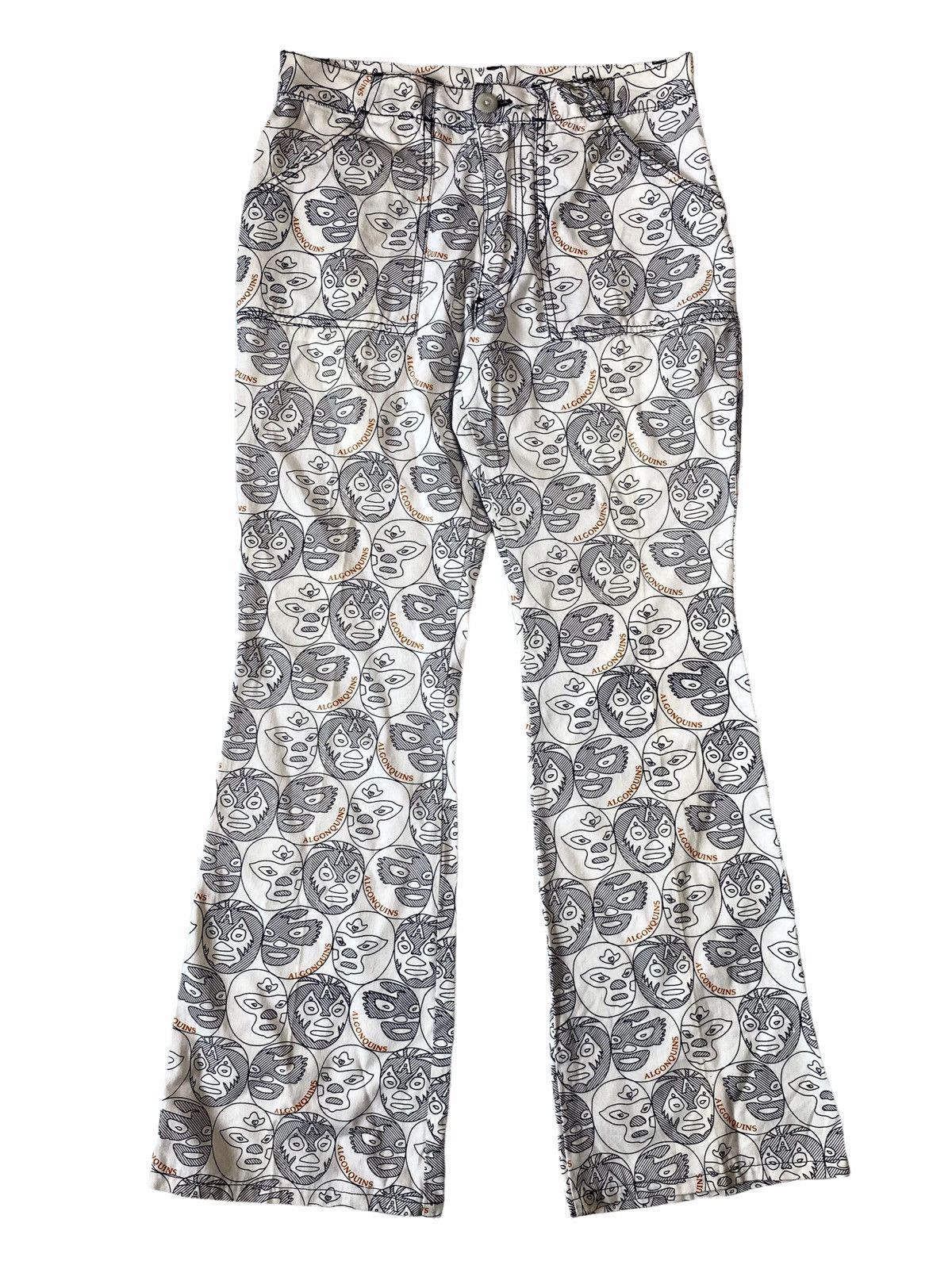 Hysteric Glamour × Japanese Brand 1990s Algonquins - Printed Masked Flared Pants Size US 28 / EU 44 - 2 Thumbnail