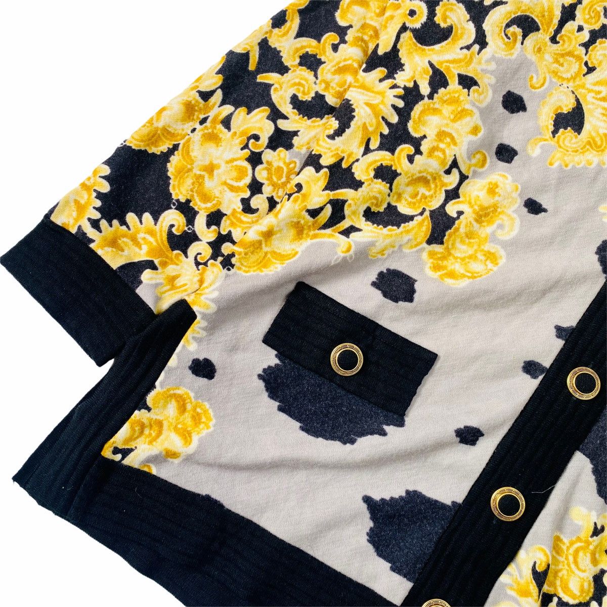 Japanese Brand 🖤BLACKFRIDAY🖤1990s Vicenzo Cineli - Gold Paisley Cardigan Size US L / EU 52-54 / 3 - 3 Thumbnail