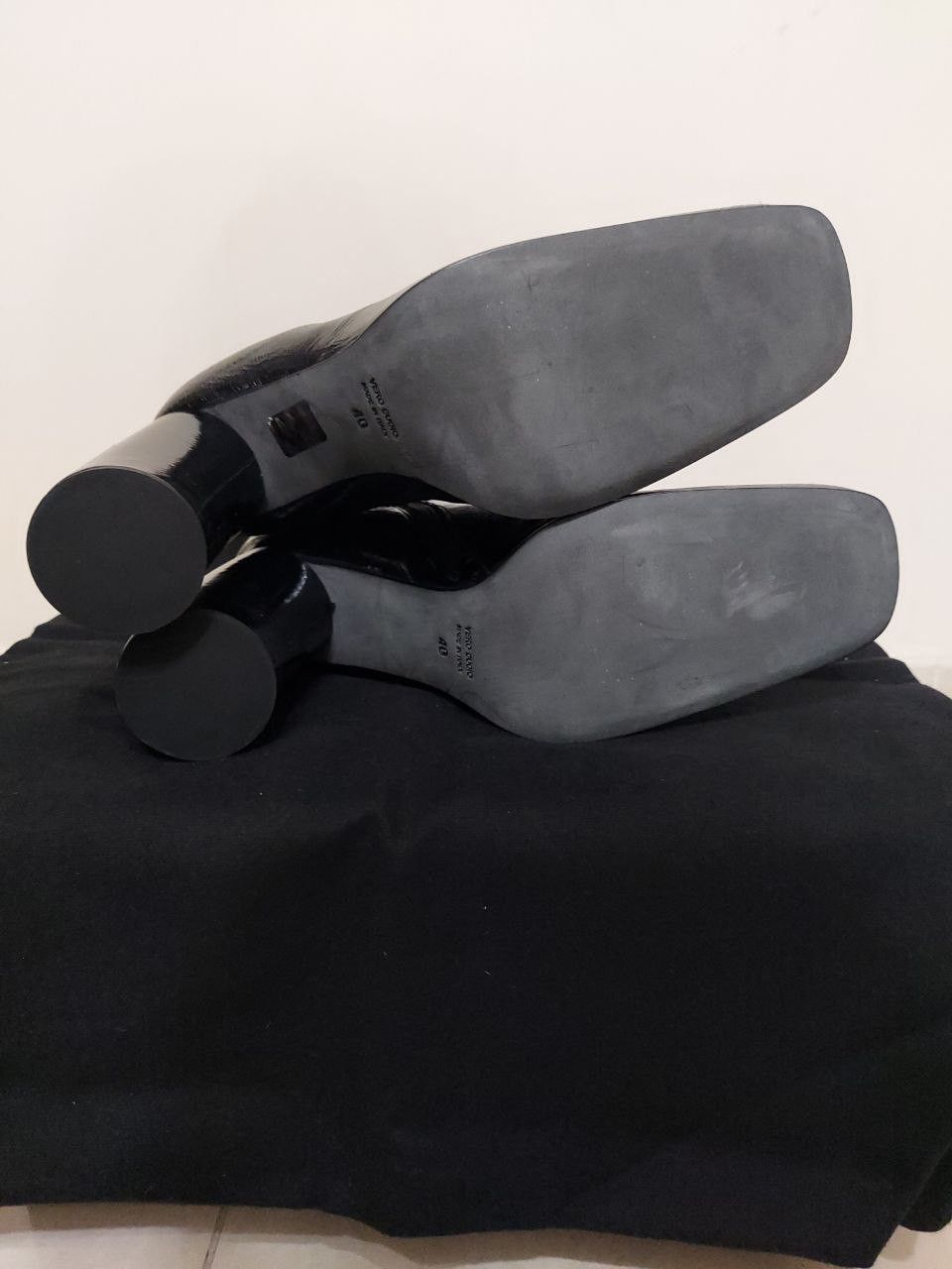 Ann Demeulemeester *New* Crinkled Leather Block Heeled Side Zip Boots Size US 7 / EU 40 - 6 Thumbnail