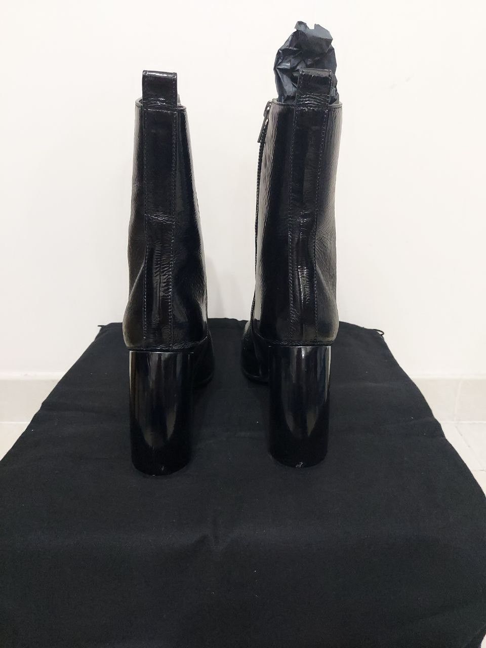 Ann Demeulemeester *New* Crinkled Leather Block Heeled Side Zip Boots Size US 7 / EU 40 - 5 Thumbnail