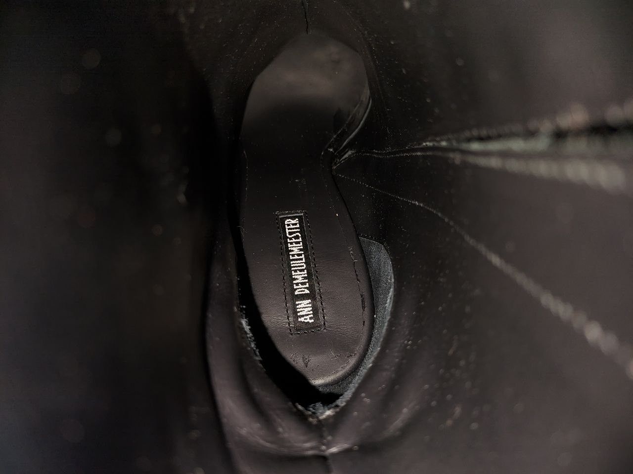 Ann Demeulemeester *New* Crinkled Leather Block Heeled Side Zip Boots Size US 7 / EU 40 - 7 Thumbnail