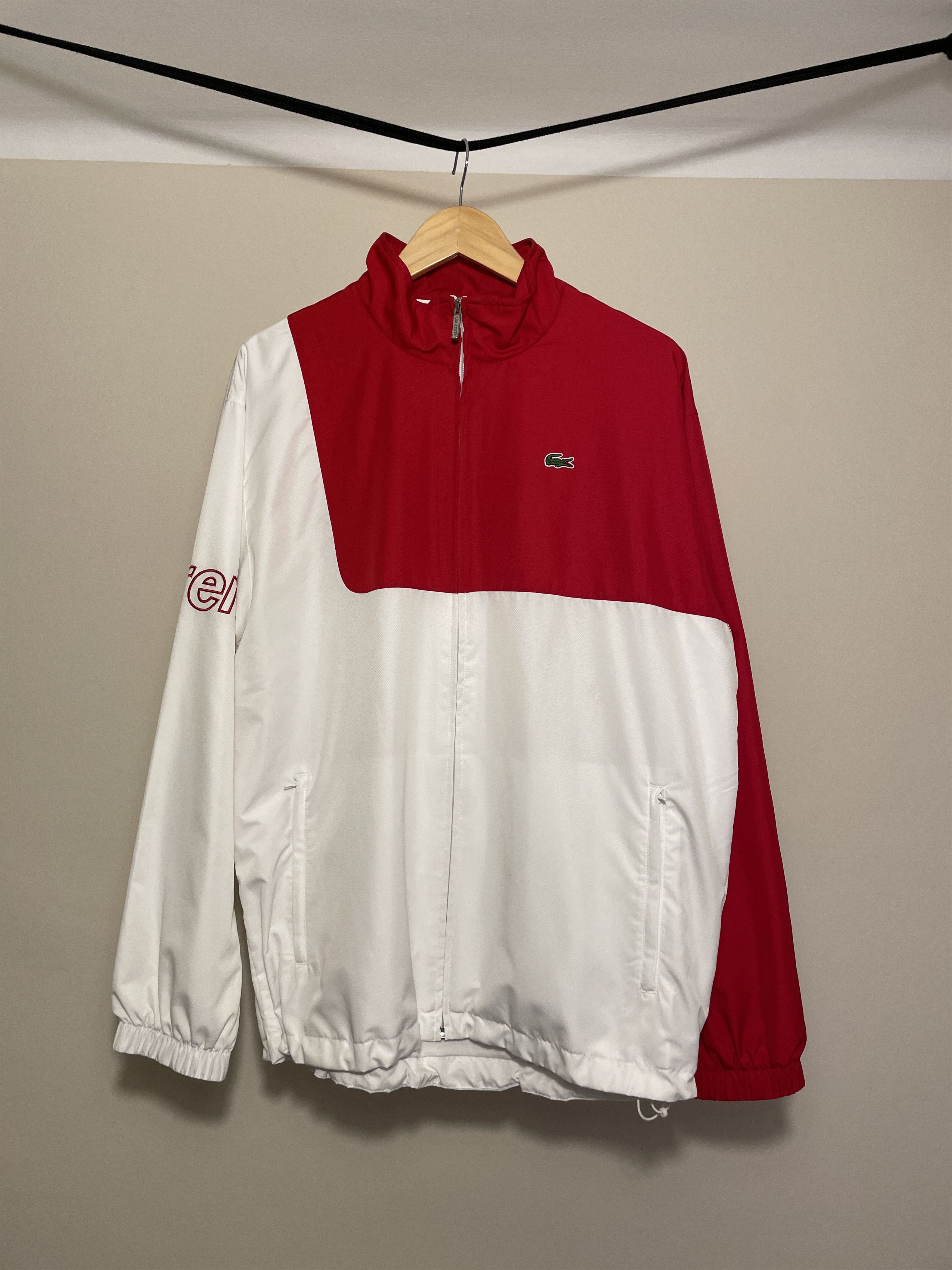 Supreme Lacoste Track Jacket Red