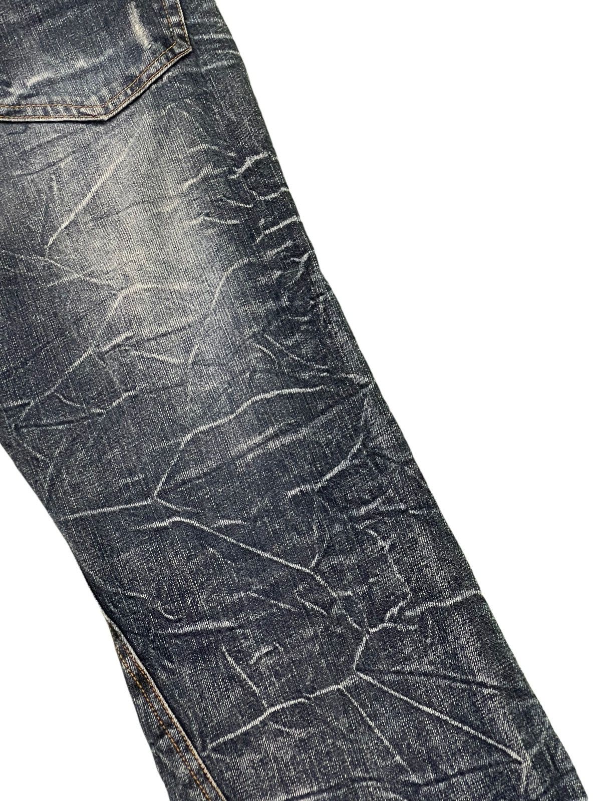 Japanese Brand Flare Jeans Nylaus Acid Wash Denim Boot Cut 4🟦0 Size US 33 - 18 Thumbnail