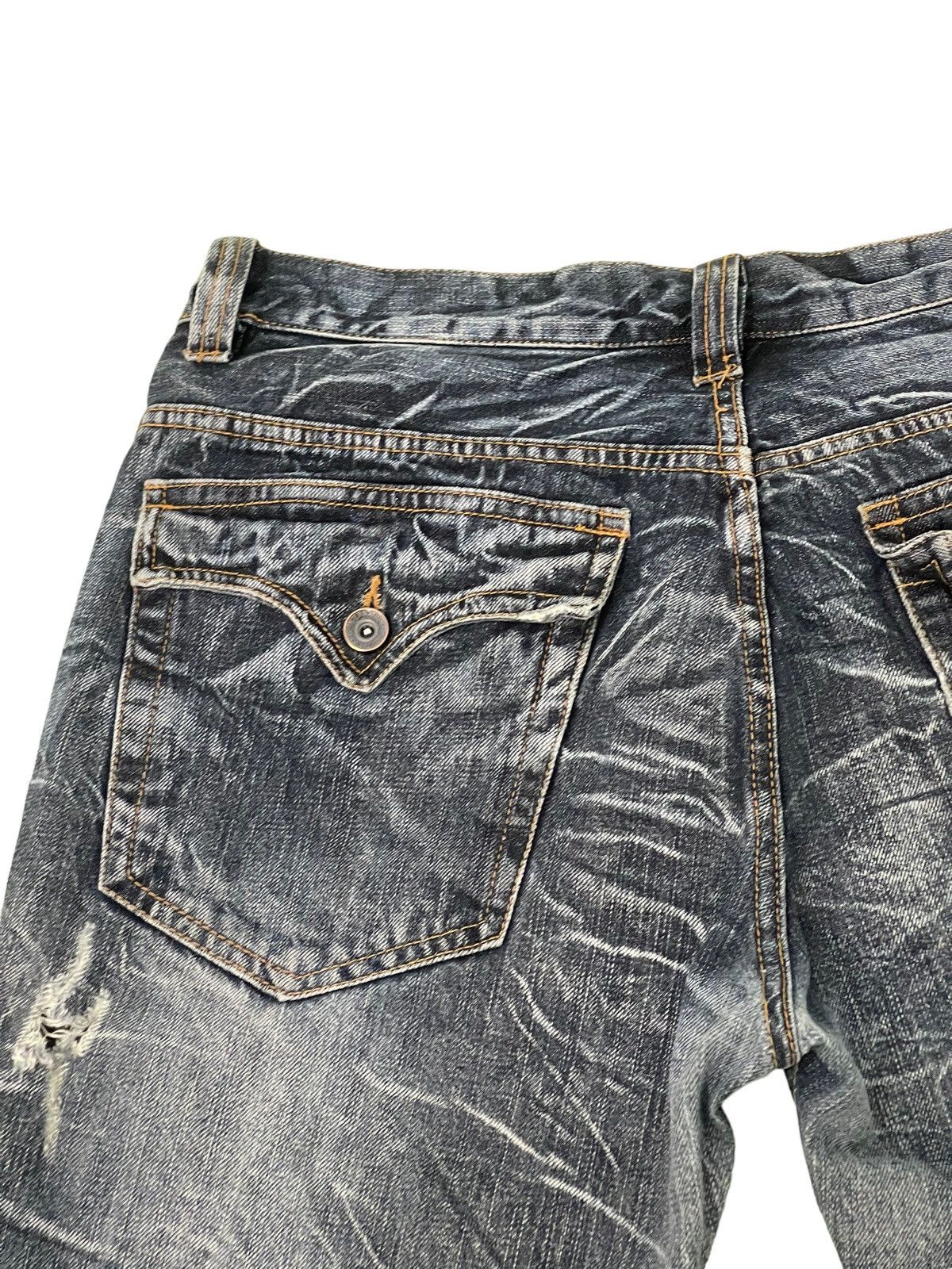Japanese Brand Flare Jeans Nylaus Acid Wash Denim Boot Cut 4🟦0 Size US 33 - 20 Thumbnail