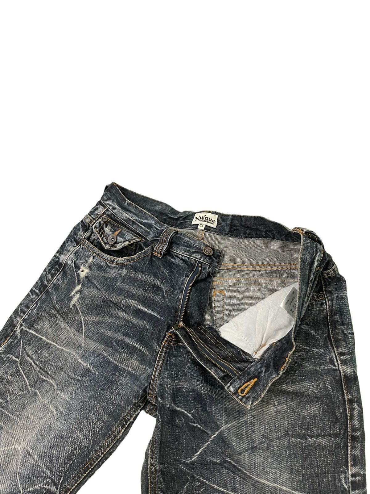 Japanese Brand Flare Jeans Nylaus Acid Wash Denim Boot Cut 4🟦0 Size US 33 - 11 Thumbnail