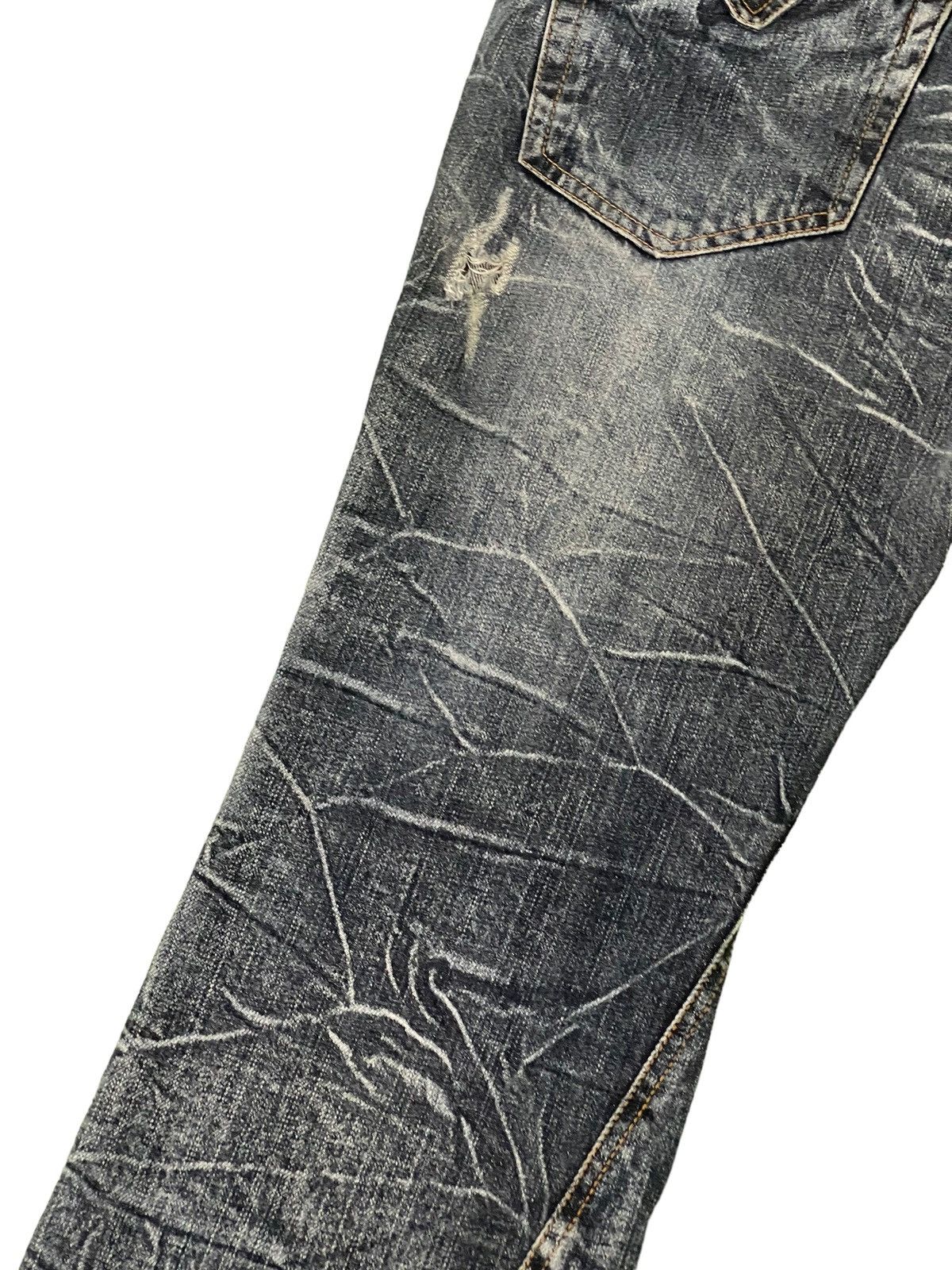 Japanese Brand Flare Jeans Nylaus Acid Wash Denim Boot Cut 4🟦0 Size US 33 - 17 Thumbnail