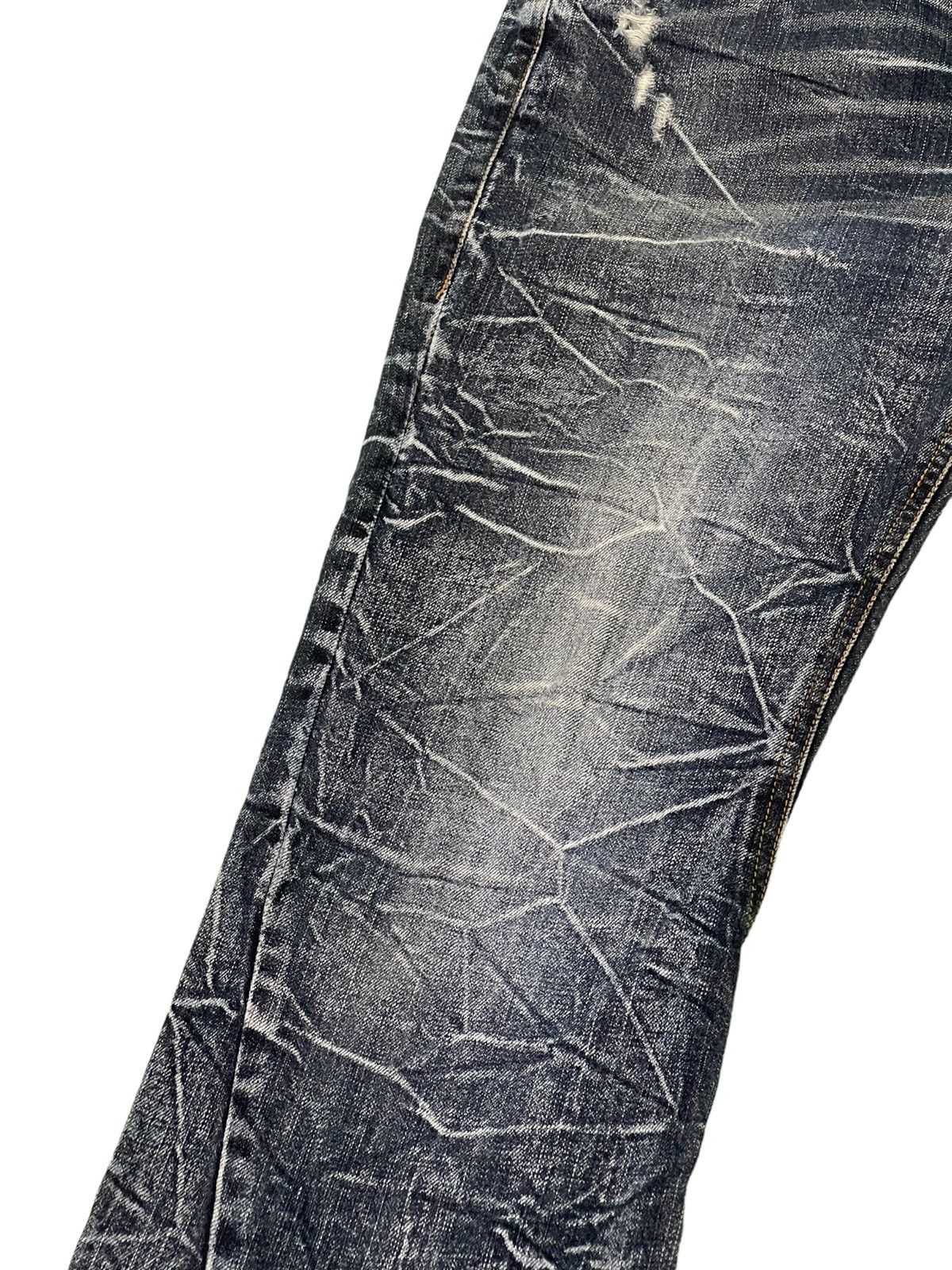 Japanese Brand Flare Jeans Nylaus Acid Wash Denim Boot Cut 4🟦0 Size US 33 - 6 Thumbnail