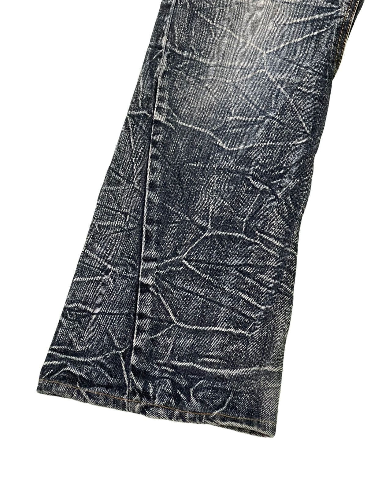 Japanese Brand Flare Jeans Nylaus Acid Wash Denim Boot Cut 4🟦0 Size US 33 - 5 Thumbnail