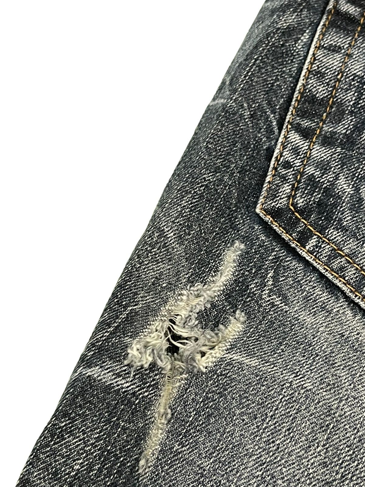 Japanese Brand Flare Jeans Nylaus Acid Wash Denim Boot Cut 4🟦0 Size US 33 - 19 Thumbnail