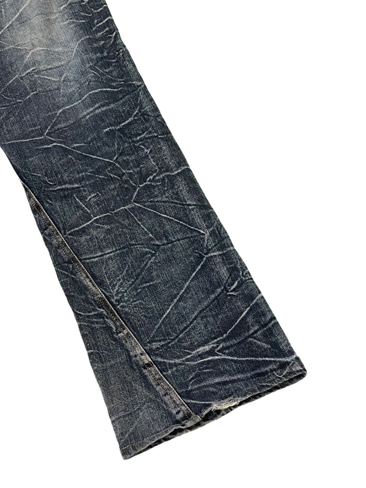 Japanese Brand Flare Jeans Nylaus Acid Wash Denim Boot Cut 4🟦0 Size US 33 - 15 Thumbnail