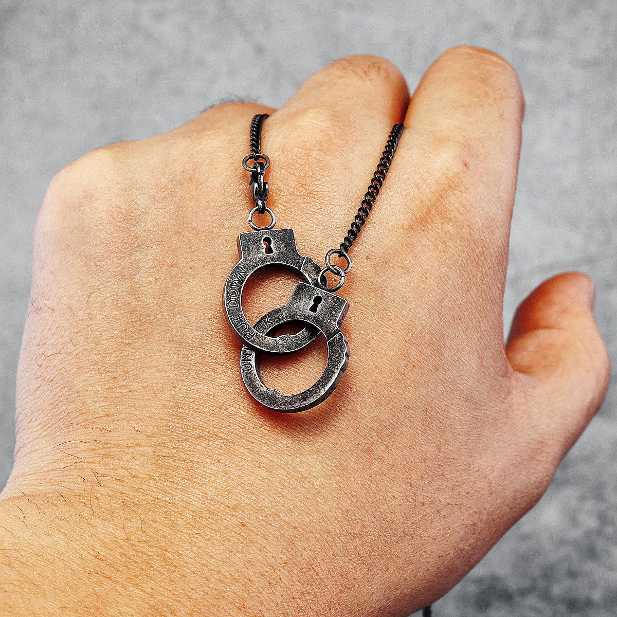 Jewelry 316L Stainless Steel Handcuffs Pendant Necklace Size ONE SIZE - 5 Thumbnail