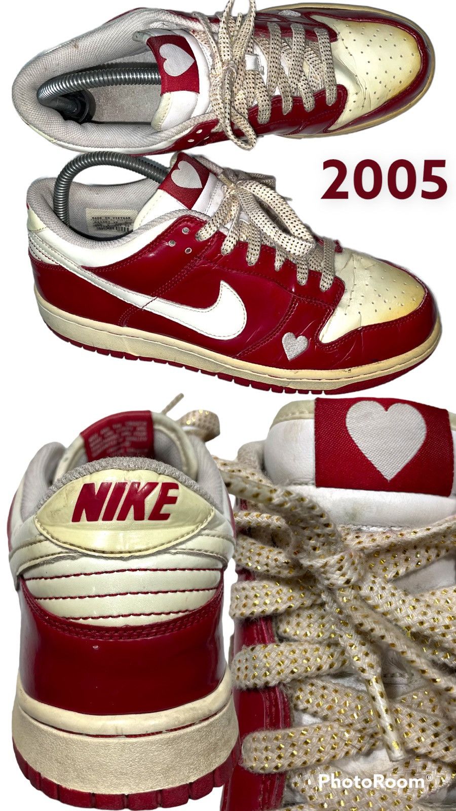 Nike × Vintage ❤️Vintage Rare Nike Dunk Low Valentine Red White SB 04 05 of Size US 9 / EU 42 - 1 Thumbnail