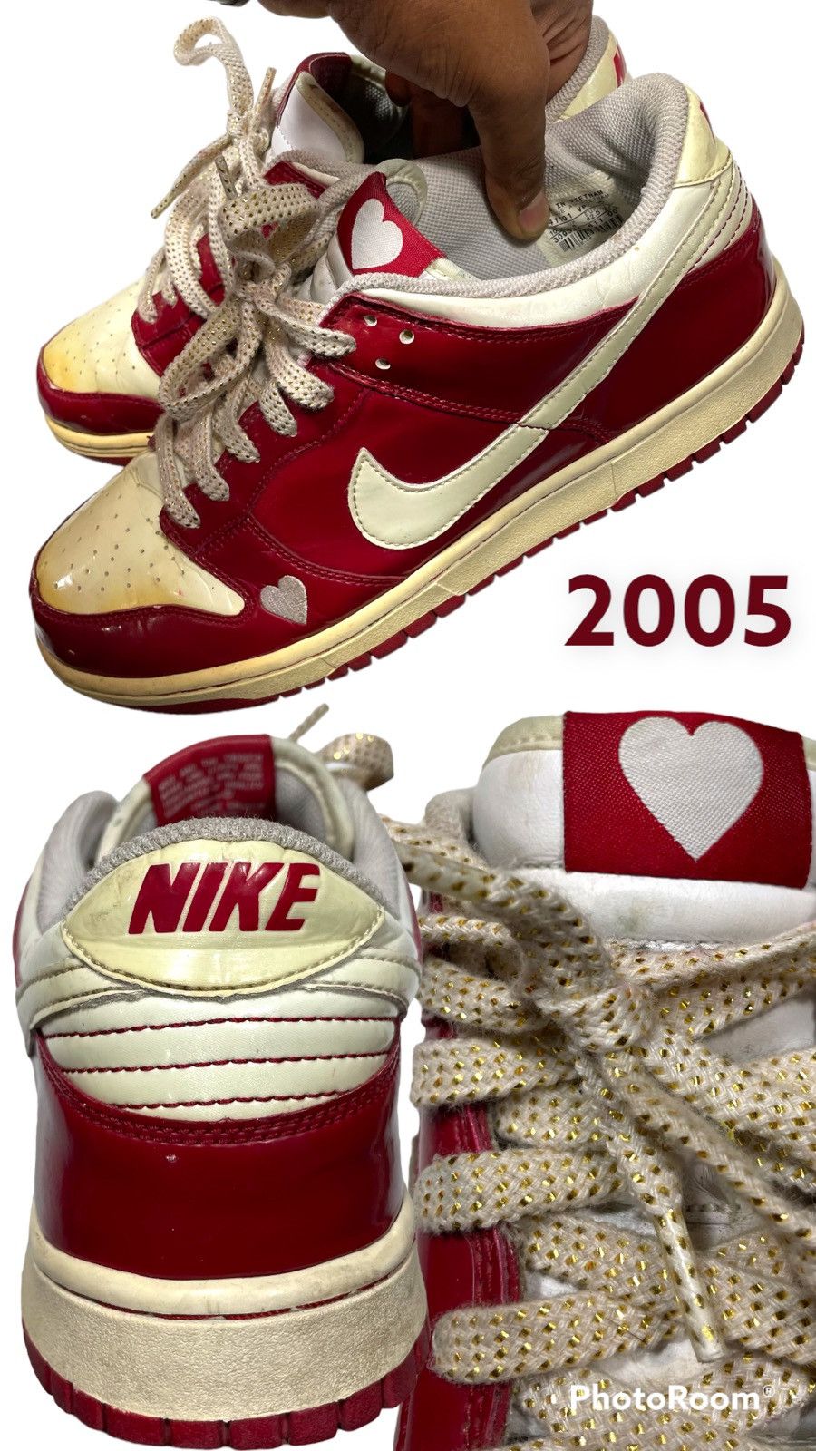 Nike × Vintage ❤️Vintage Rare Nike Dunk Low Valentine Red White SB 04 05 of Size US 9 / EU 42 - 6 Thumbnail