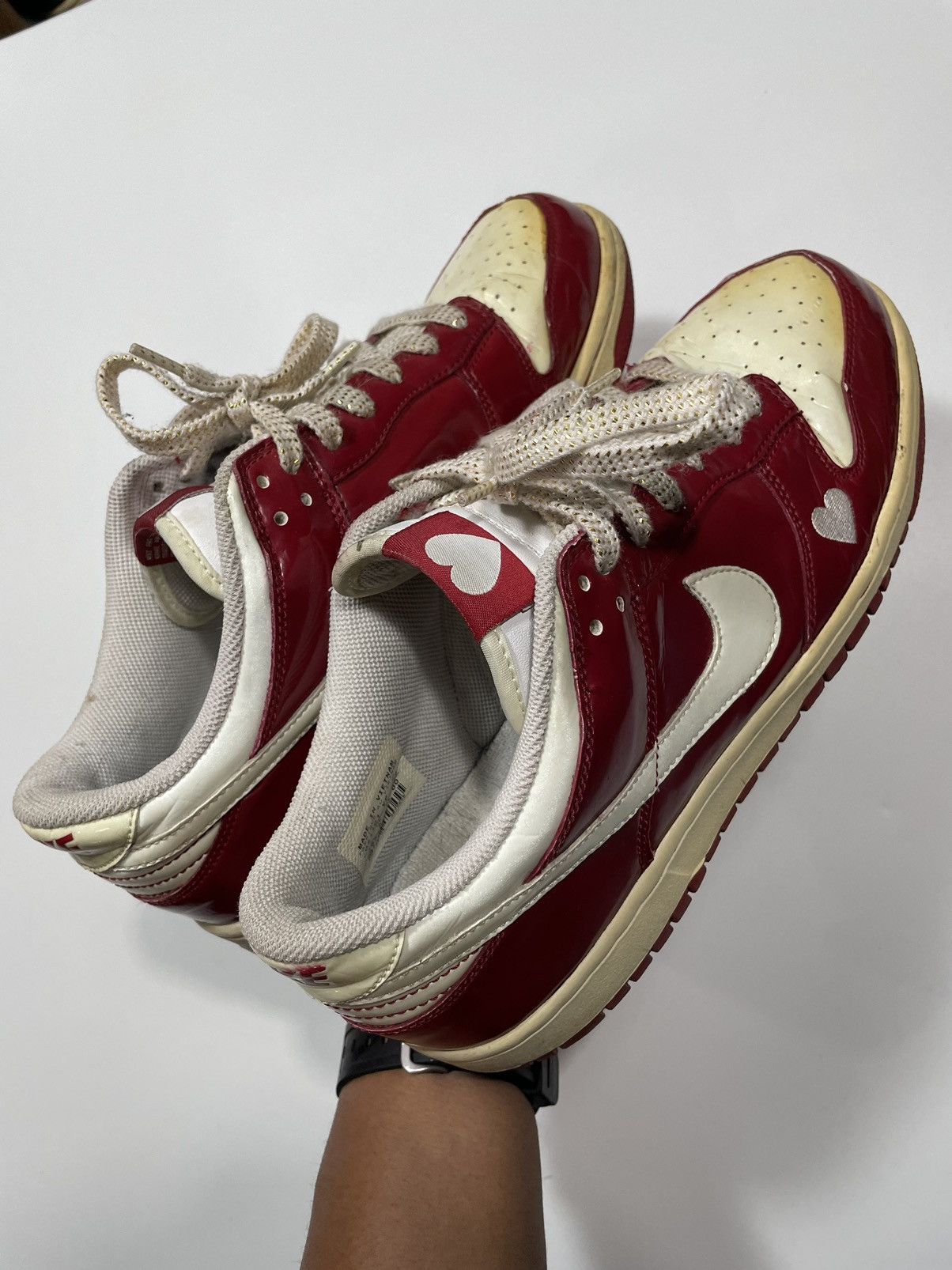 Nike × Vintage ❤️Vintage Rare Nike Dunk Low Valentine Red White SB 04 05 of Size US 9 / EU 42 - 13 Thumbnail