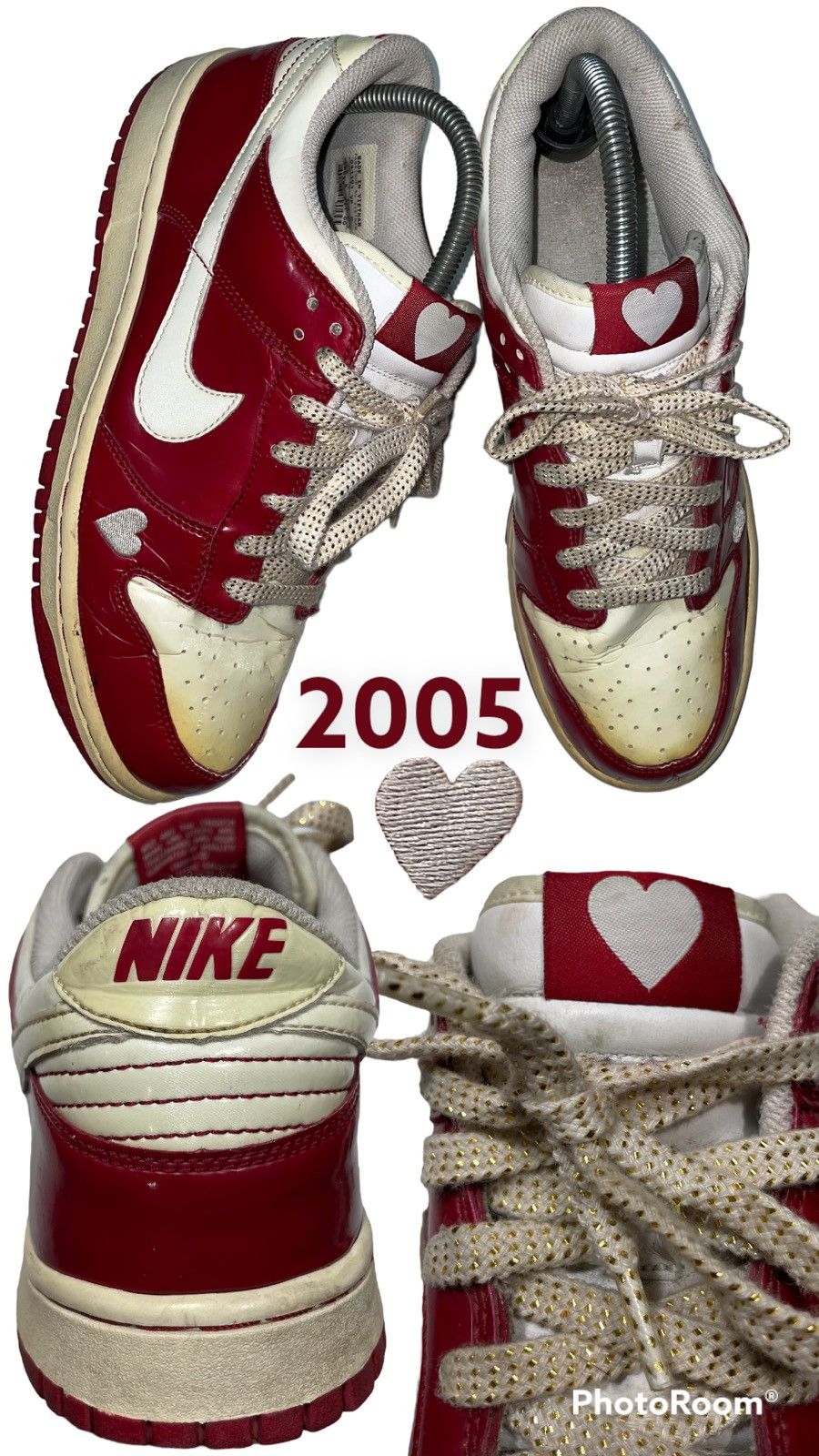 Nike × Vintage ❤️Vintage Rare Nike Dunk Low Valentine Red White SB 04 05 of Size US 9 / EU 42 - 2 Thumbnail