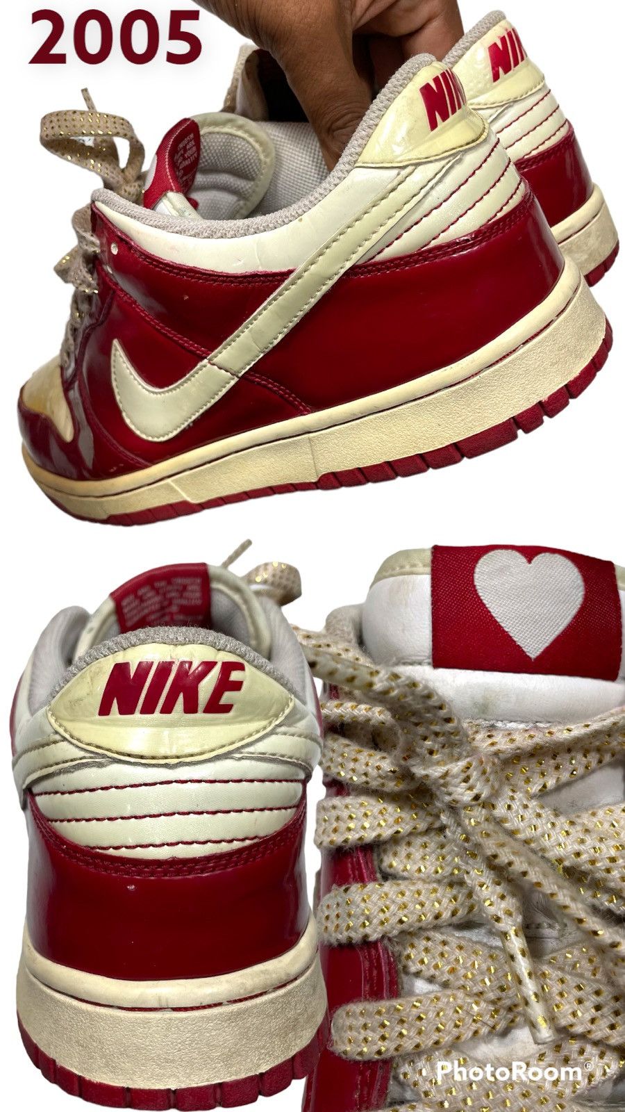 Nike × Vintage ❤️Vintage Rare Nike Dunk Low Valentine Red White SB 04 05 of Size US 9 / EU 42 - 5 Thumbnail