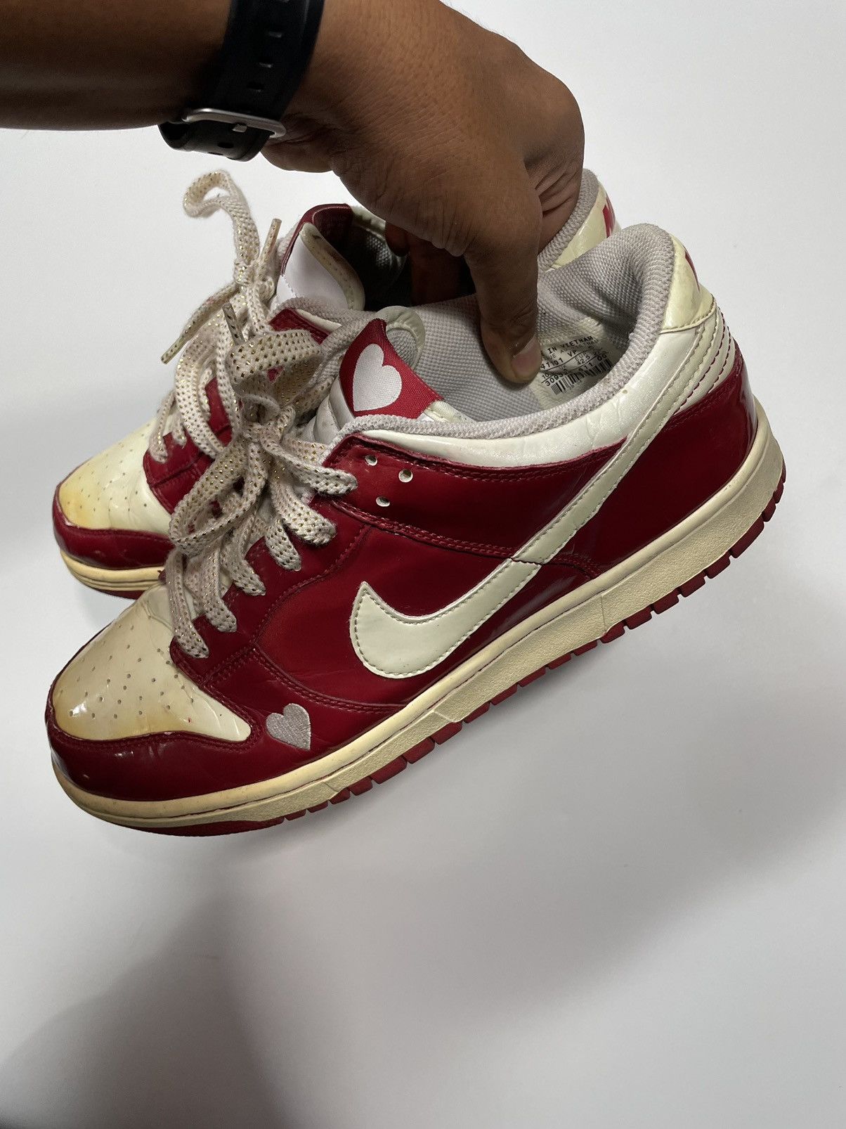Nike × Vintage ❤️Vintage Rare Nike Dunk Low Valentine Red White SB 04 05 of Size US 9 / EU 42 - 11 Thumbnail