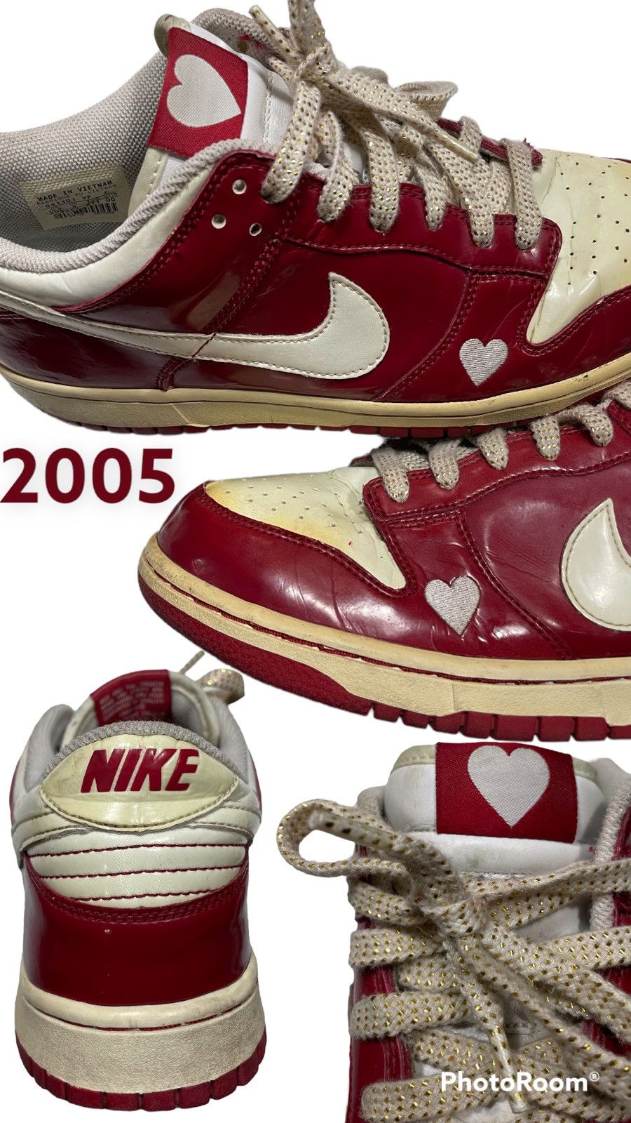 Nike × Vintage ❤️Vintage Rare Nike Dunk Low Valentine Red White SB 04 05 of Size US 9 / EU 42 - 4 Thumbnail