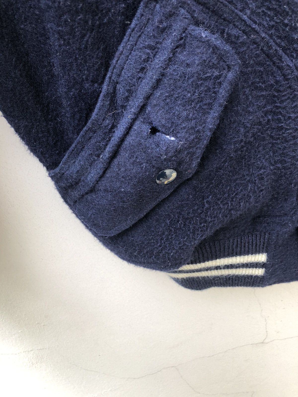 Japanese Brand × PPFM Vintage PPFM X Comme Ca Du Mode Fleece Varsity Bomber Jacket Size US M / EU 48-50 / 2 - 12 Thumbnail