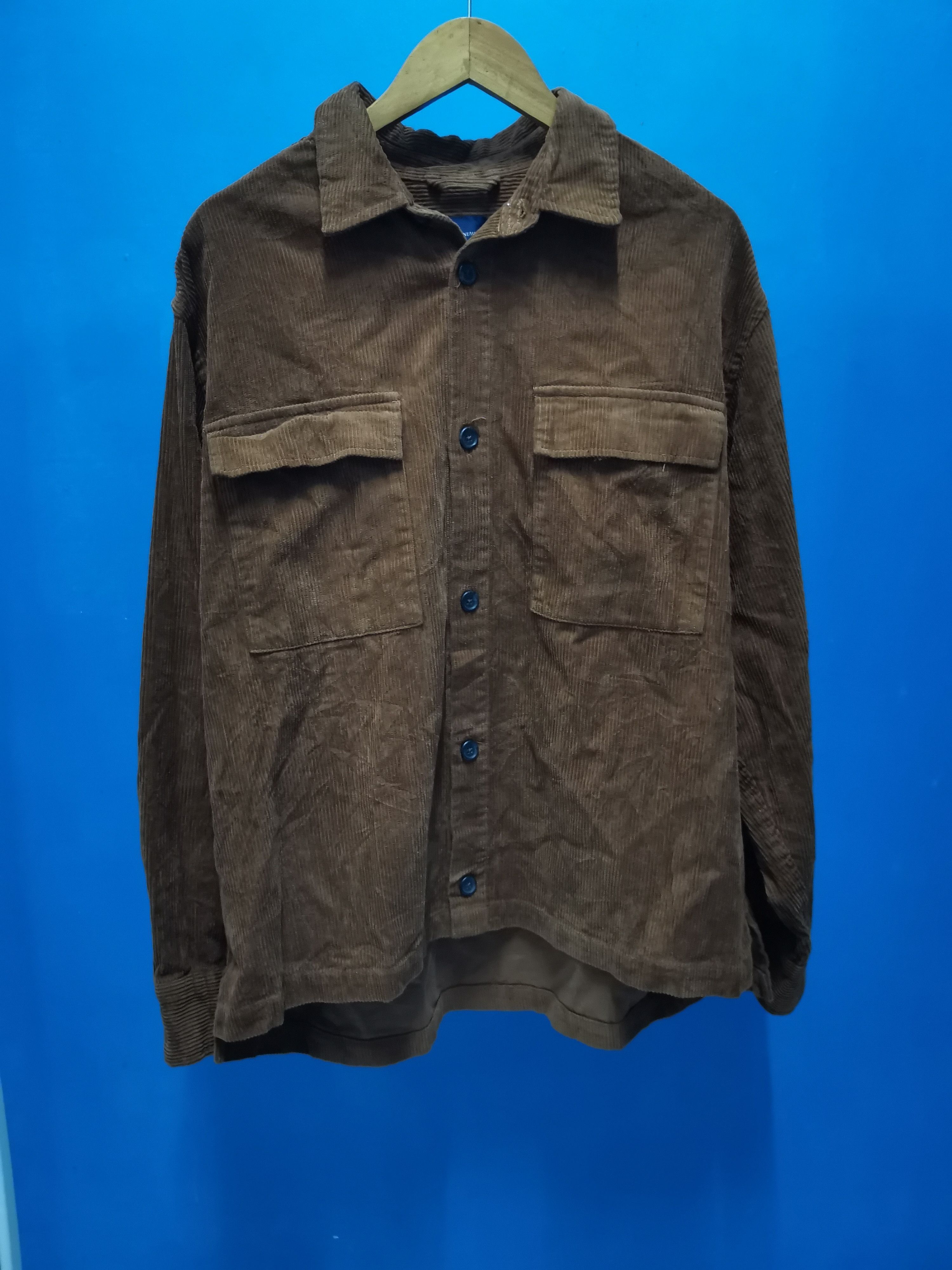 Japanese Brand Back Number Corduroy Shirt Japan Designer Carhatt Rare Size US XL / EU 56 / 4 - 1 Thumbnail