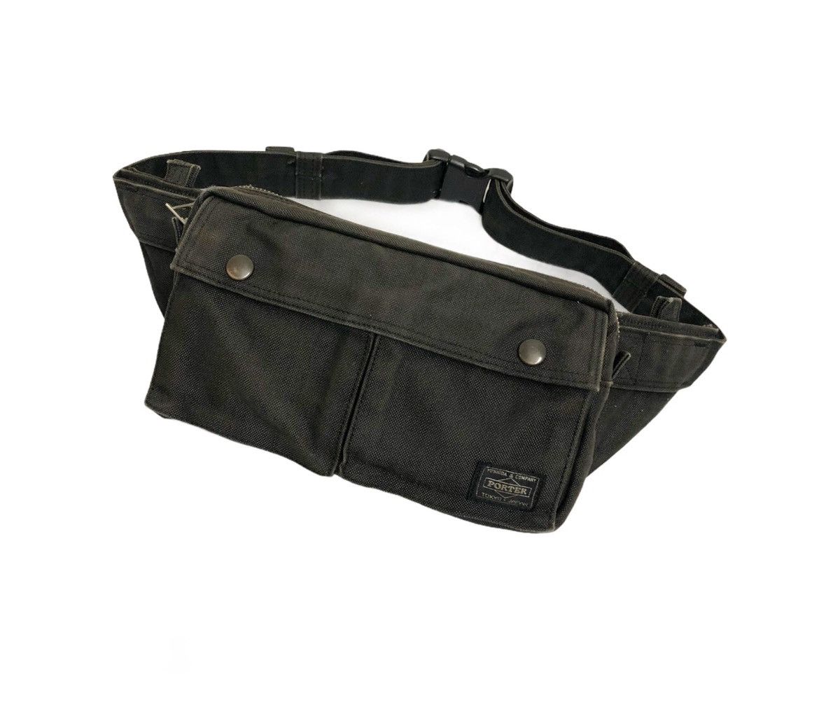 Iconic Porter Tanker Hard Canvas Waist Bag / Crossbody in Black, Men's