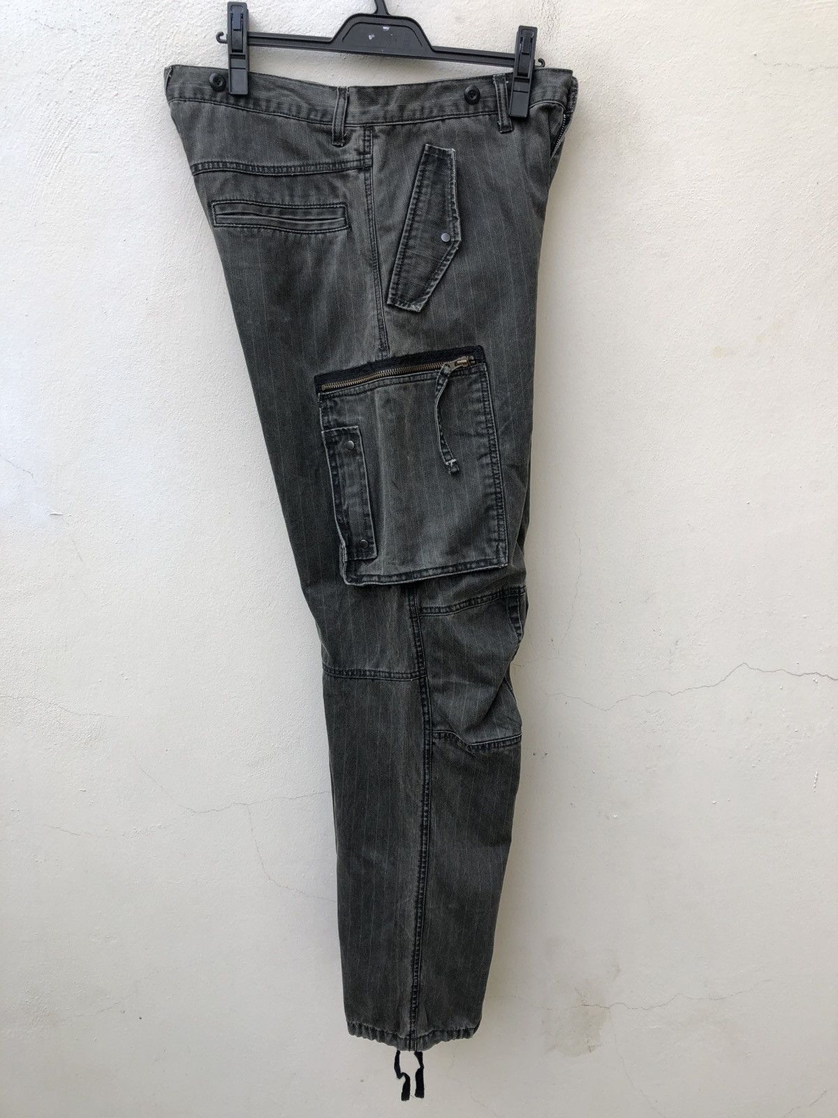 PPFM PPFM Faded Black Striped Parachute Cargo Trouser Pant Size US 32 / EU 48 - 16 Thumbnail