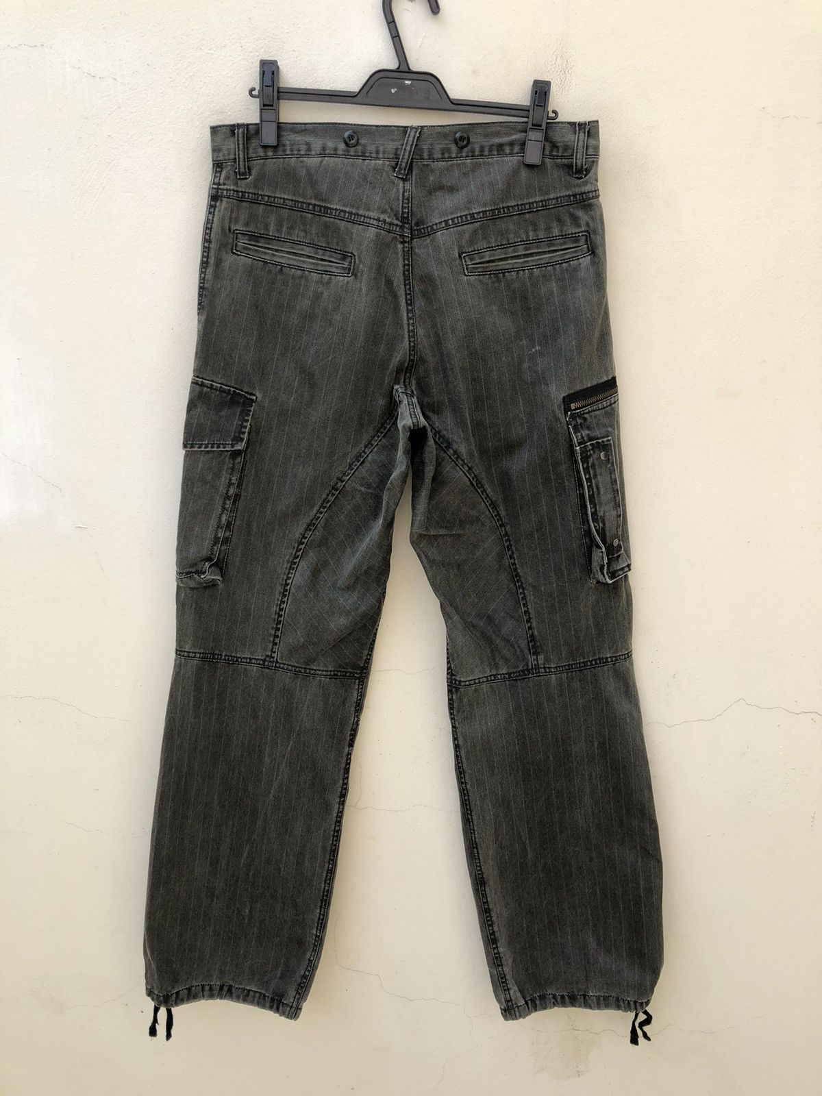 PPFM PPFM Faded Black Striped Parachute Cargo Trouser Pant Size US 32 / EU 48 - 7 Thumbnail