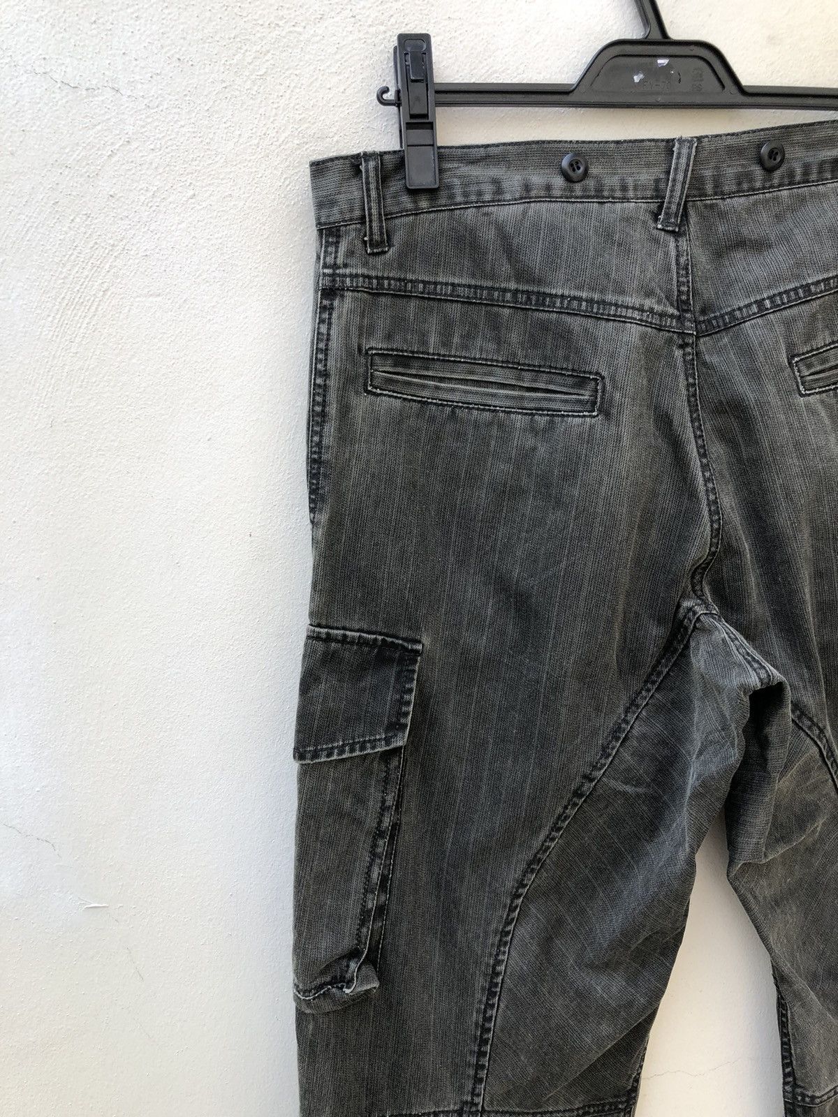 PPFM PPFM Faded Black Striped Parachute Cargo Trouser Pant Size US 32 / EU 48 - 9 Thumbnail