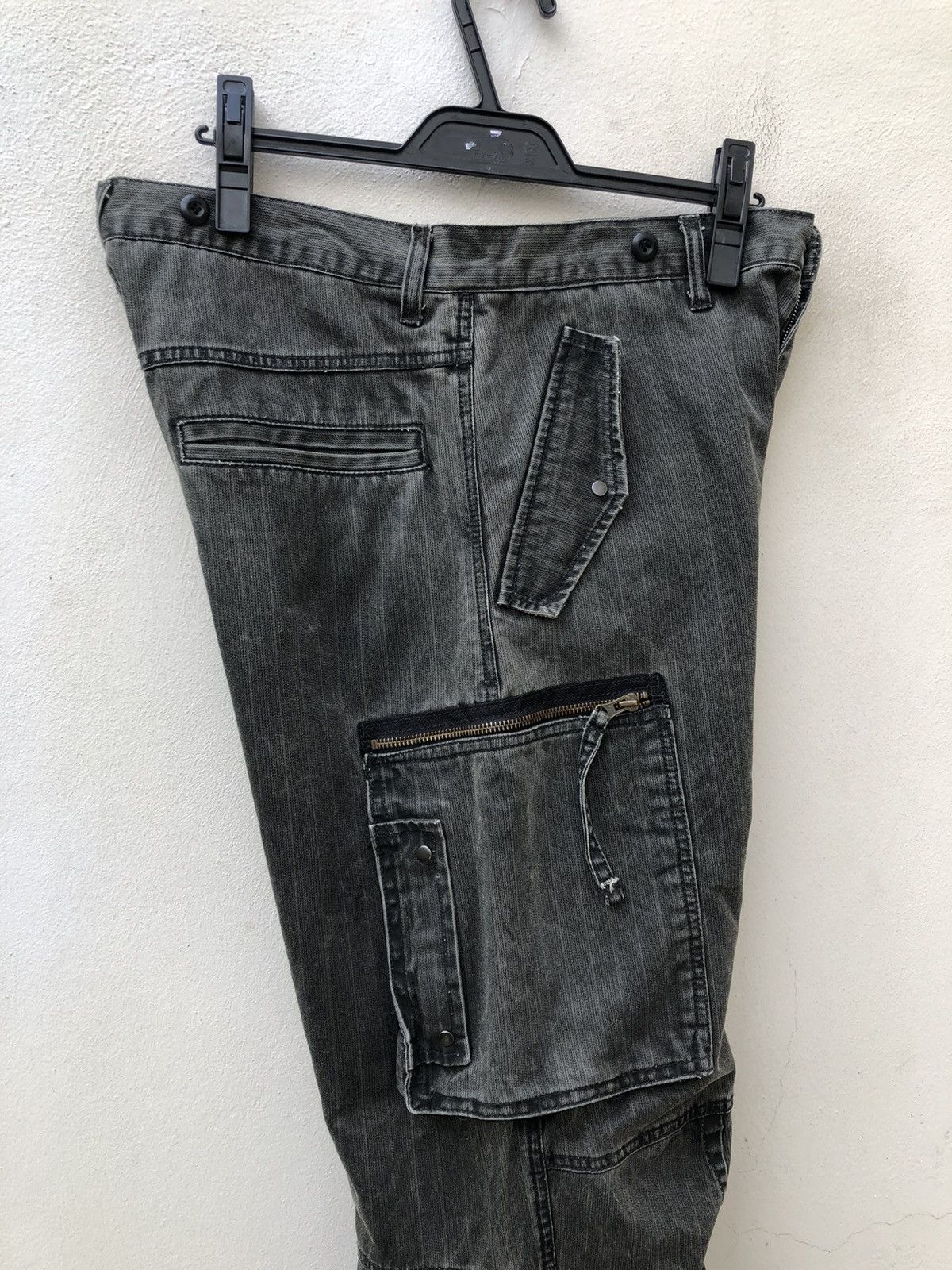 PPFM PPFM Faded Black Striped Parachute Cargo Trouser Pant Size US 32 / EU 48 - 17 Thumbnail