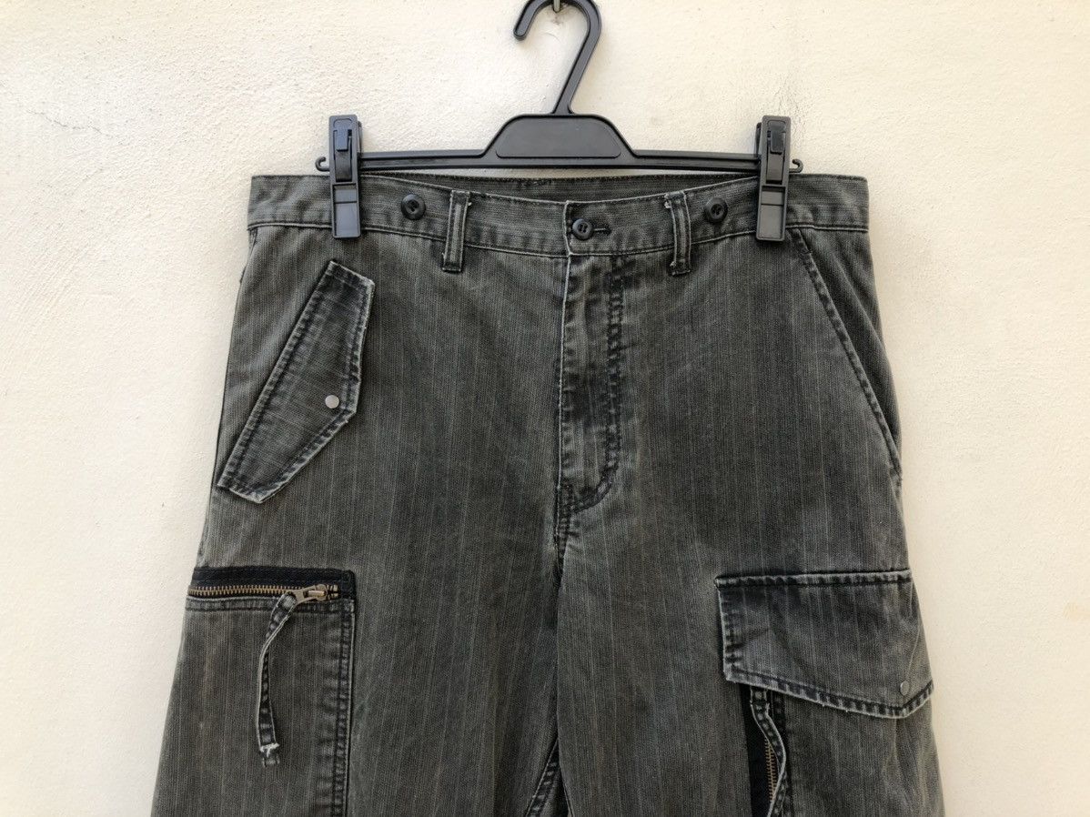 PPFM PPFM Faded Black Striped Parachute Cargo Trouser Pant Size US 32 / EU 48 - 2 Thumbnail