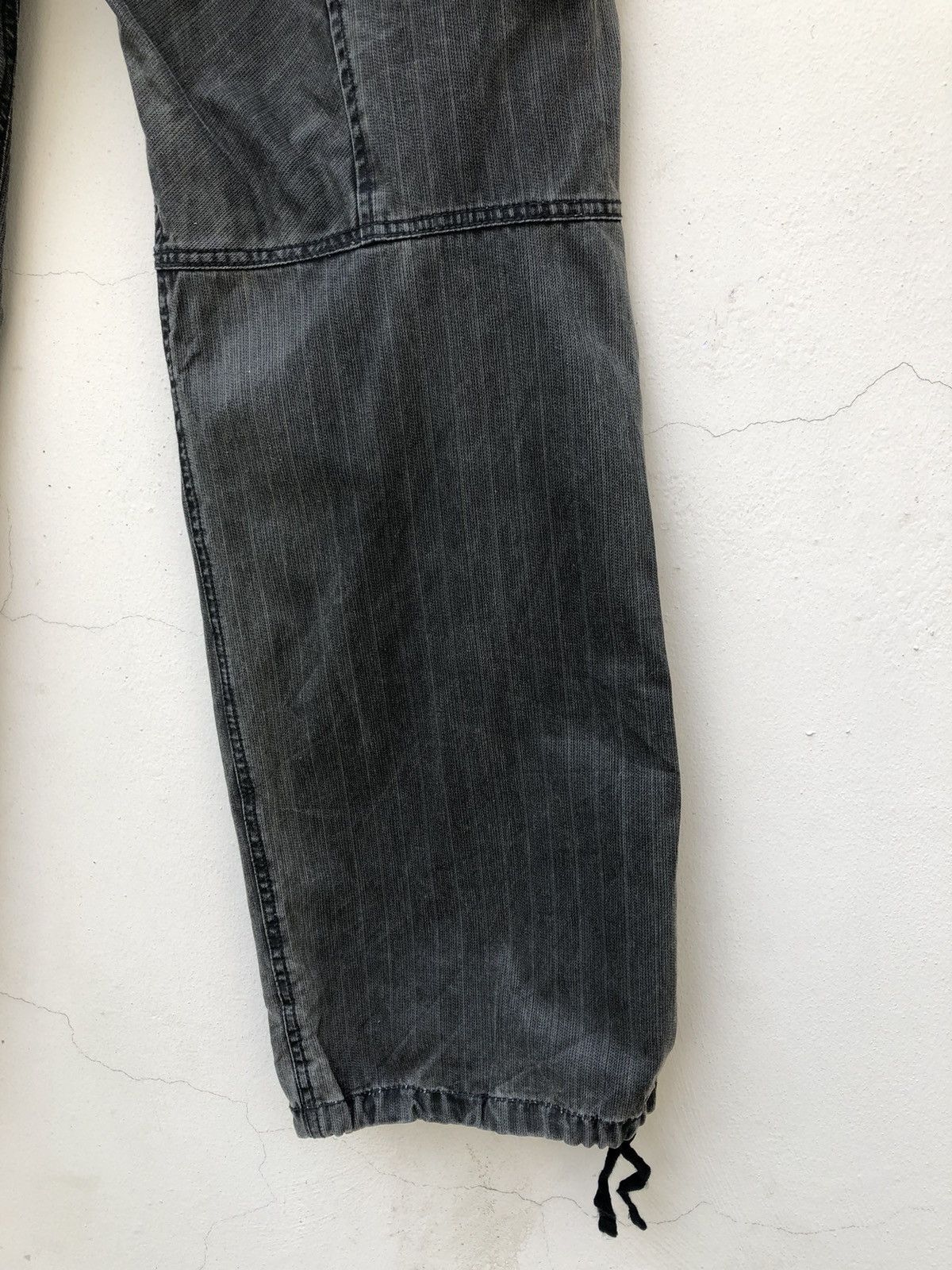PPFM PPFM Faded Black Striped Parachute Cargo Trouser Pant Size US 32 / EU 48 - 13 Thumbnail