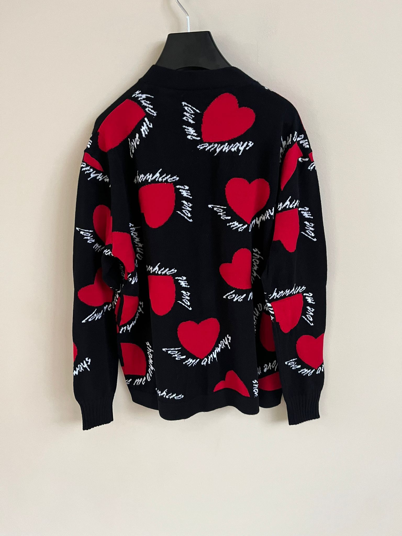 Amiri Hearts Intarsia Cardigan in Black Size US XXL / EU 58 / 5 - 17 Thumbnail