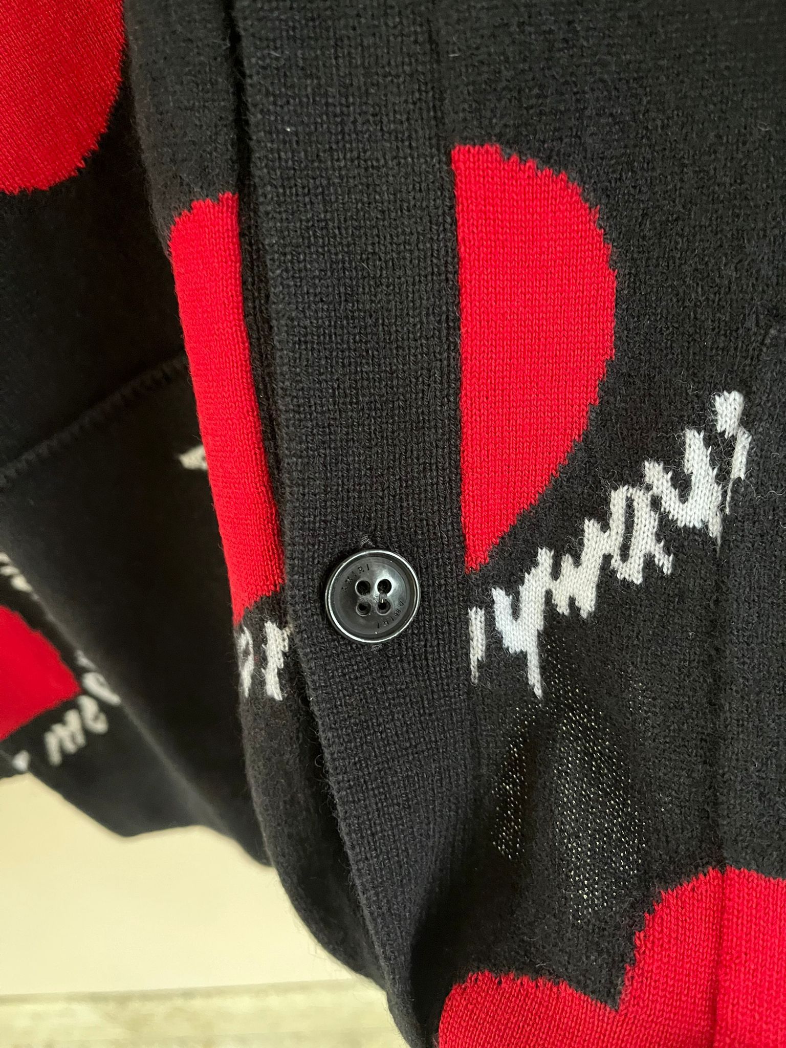 Amiri Hearts Intarsia Cardigan in Black Size US XXL / EU 58 / 5 - 13 Thumbnail