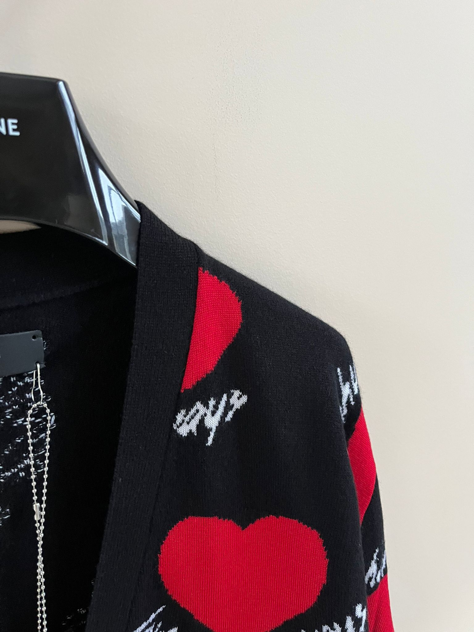 Amiri Hearts Intarsia Cardigan in Black Size US XXL / EU 58 / 5 - 9 Thumbnail