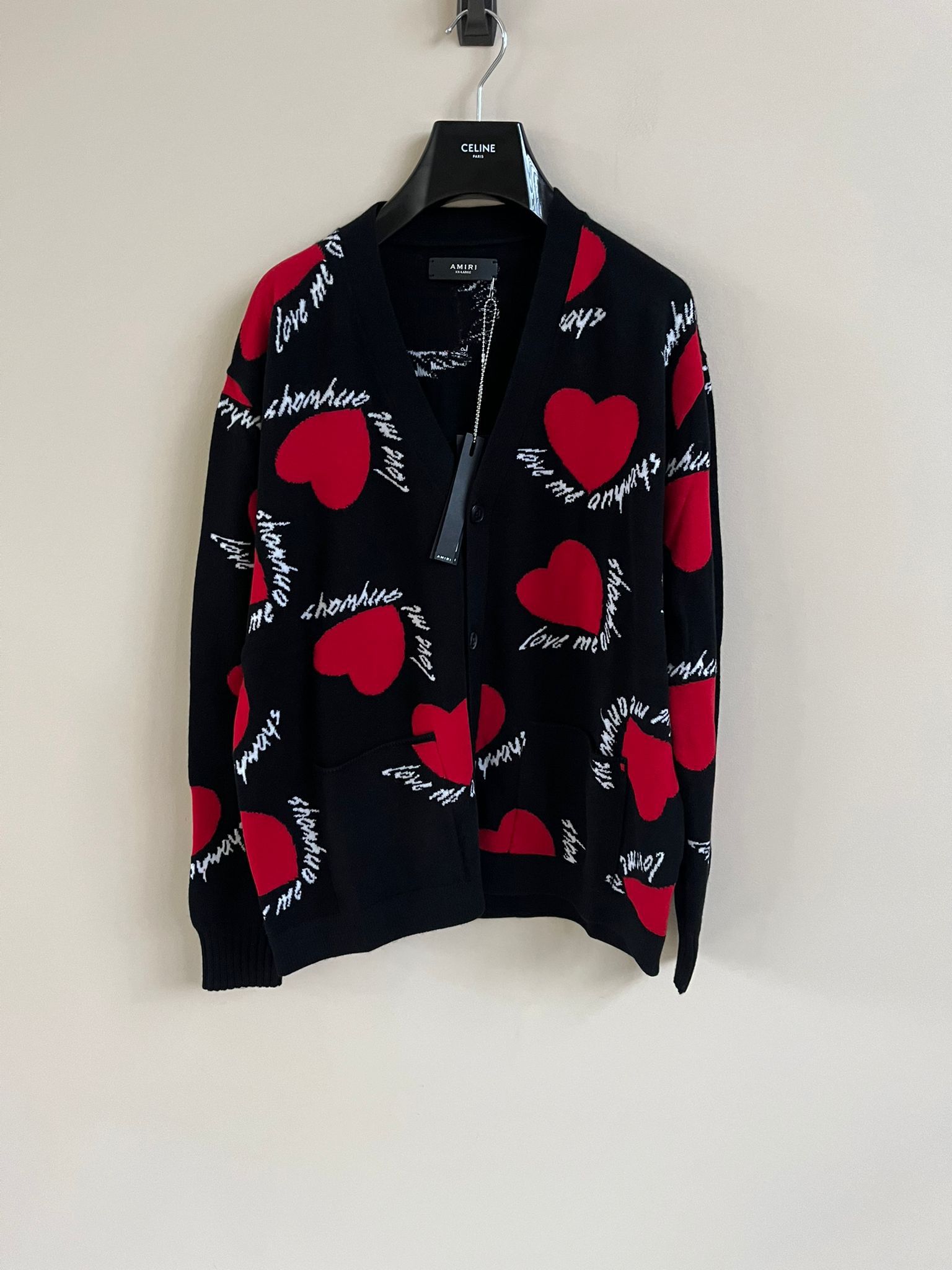 Amiri Hearts Intarsia Cardigan in Black Size US XXL / EU 58 / 5 - 2 Thumbnail