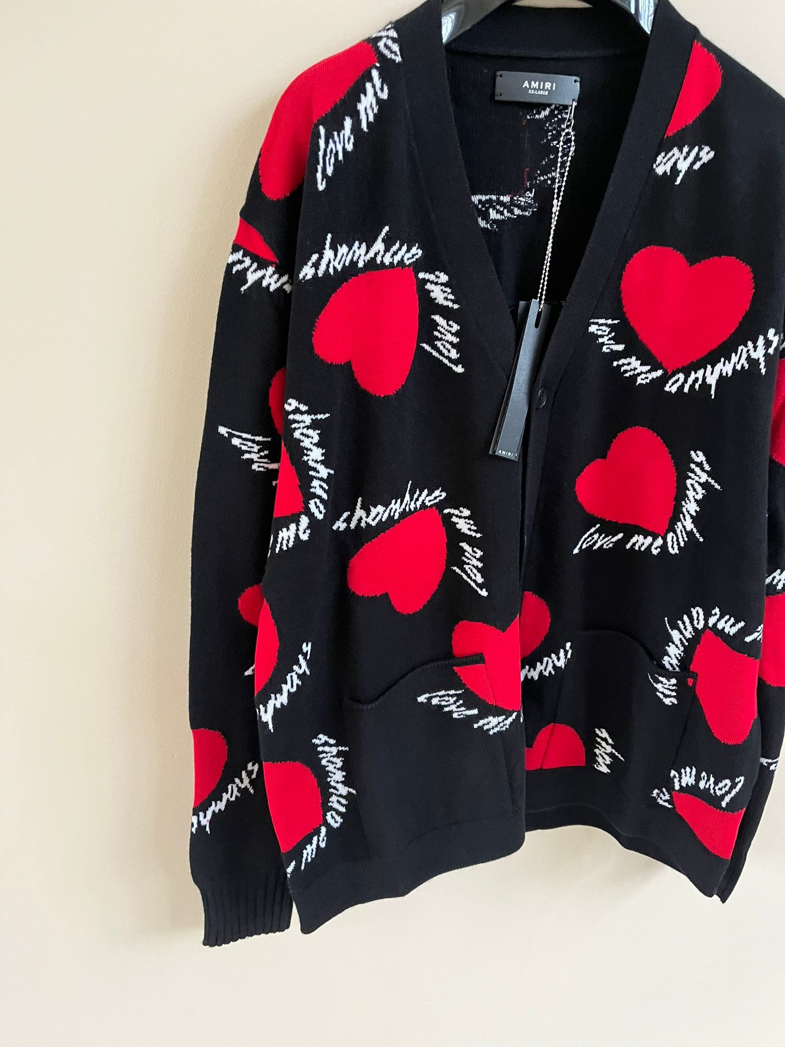Amiri Hearts Intarsia Cardigan in Black Size US XXL / EU 58 / 5 - 3 Thumbnail