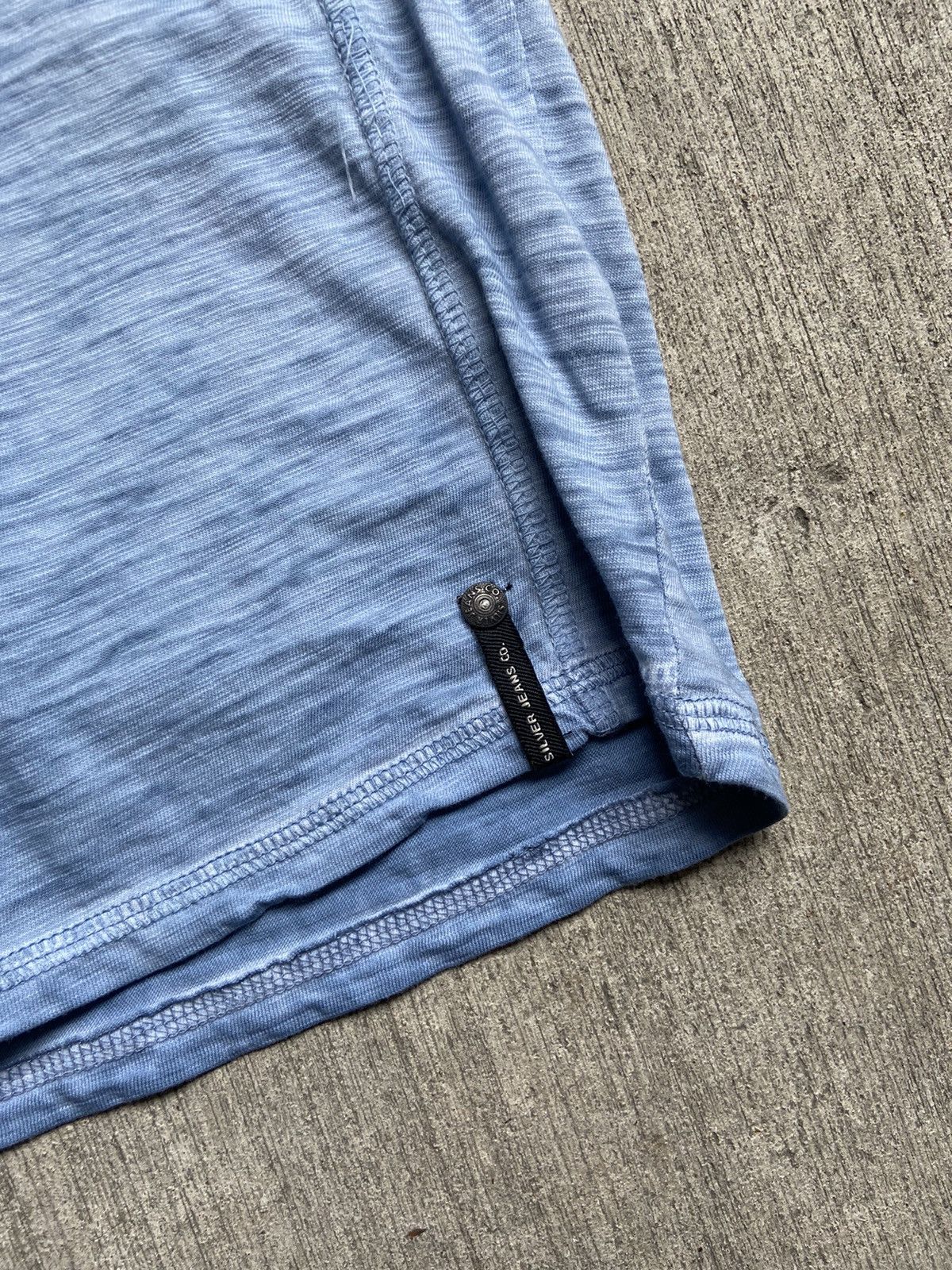 Silver Jeans Co. Button Front Blue Henley Shirt Washed Faded T-Shirt Blue Size US XL / EU 56 / 4 - 3 Thumbnail