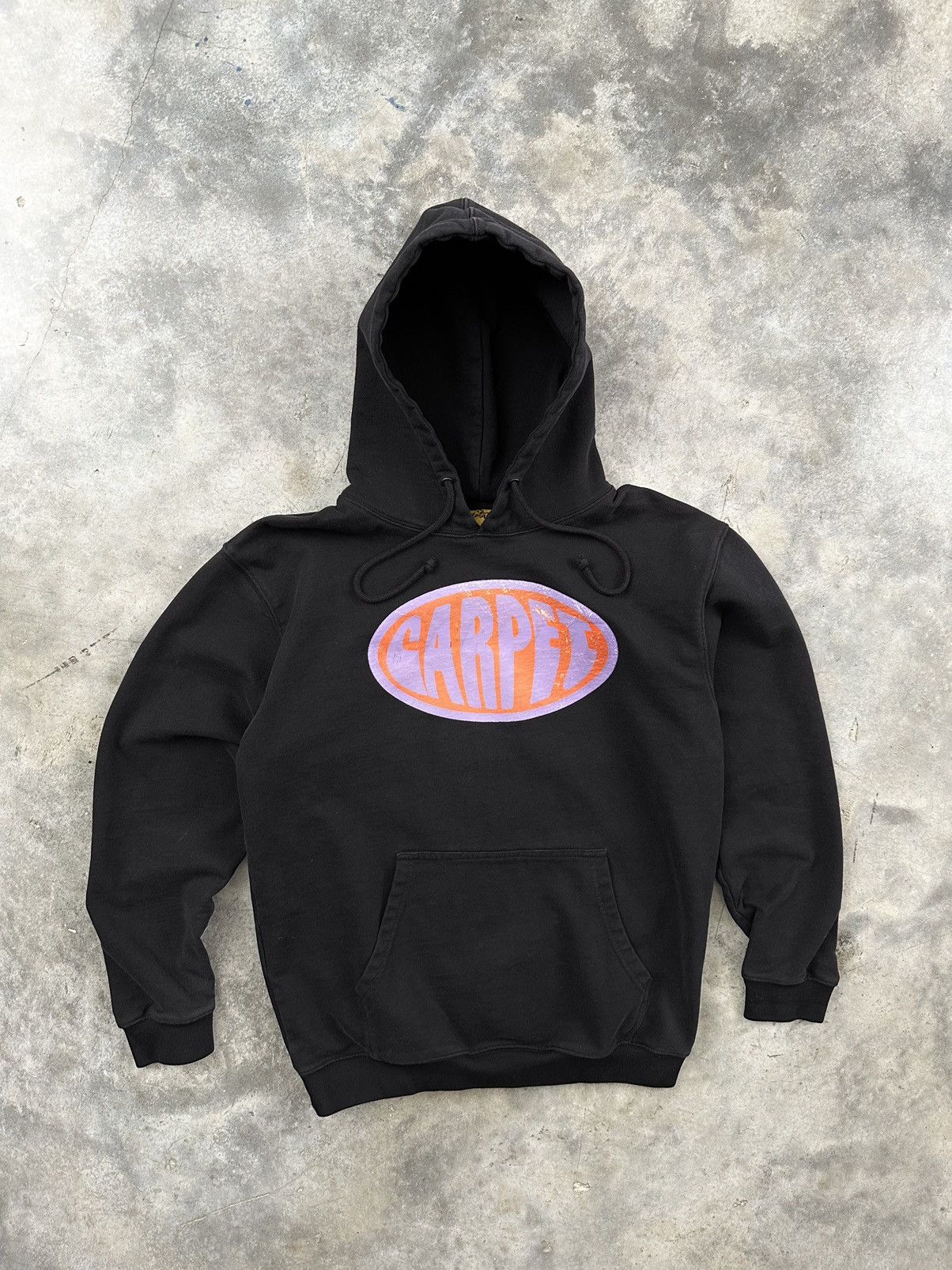 image of Carpet Company Fisheye Oval Logo Hoodie Black Sz. Medium, Men's