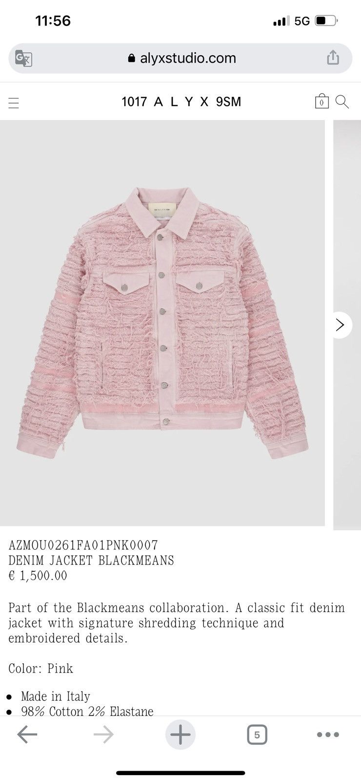 1017 ALYX 9SM Alyx blackmeans denim jacket size 50 Size US M / EU 48-50 / 2 - 1 Thumbnail