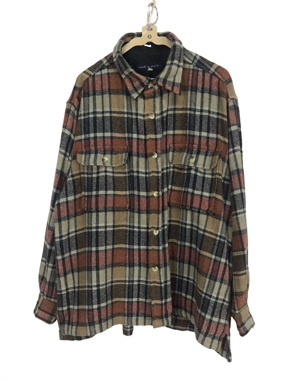 Flannel × Other × Vintage Vintage wool flannel button up shirt by made in push Size US XL / EU 56 / 4 - 1 Thumbnail