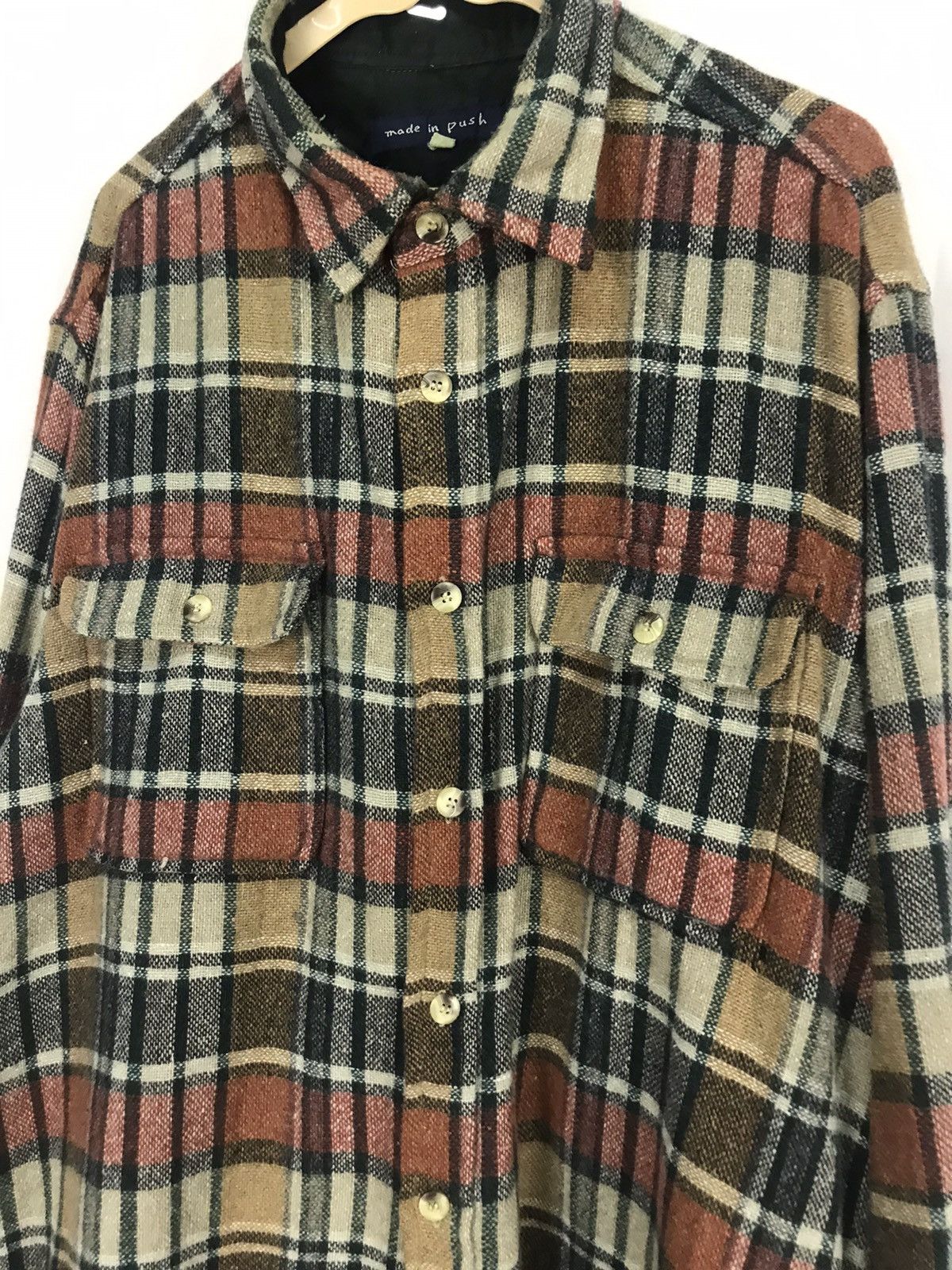 Flannel × Other × Vintage Vintage wool flannel button up shirt by made in push Size US XL / EU 56 / 4 - 5 Thumbnail