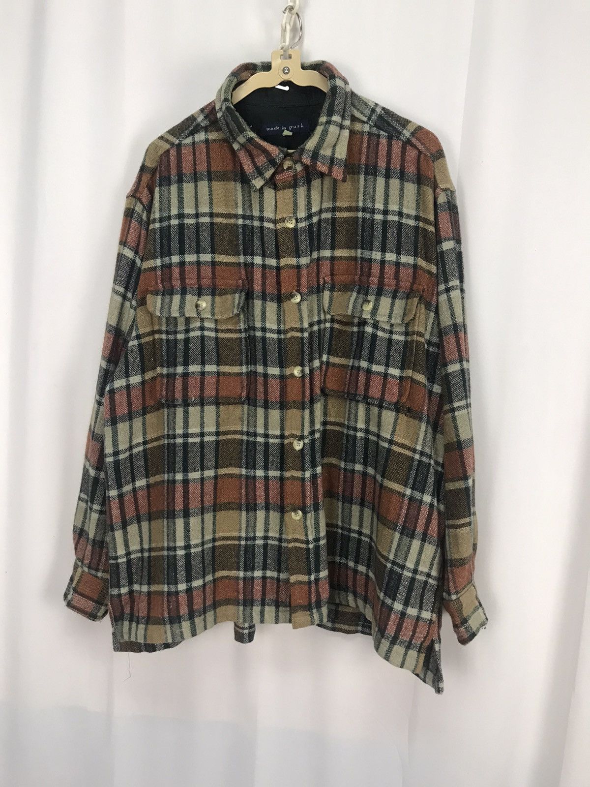 Flannel × Other × Vintage Vintage wool flannel button up shirt by made in push Size US XL / EU 56 / 4 - 6 Thumbnail