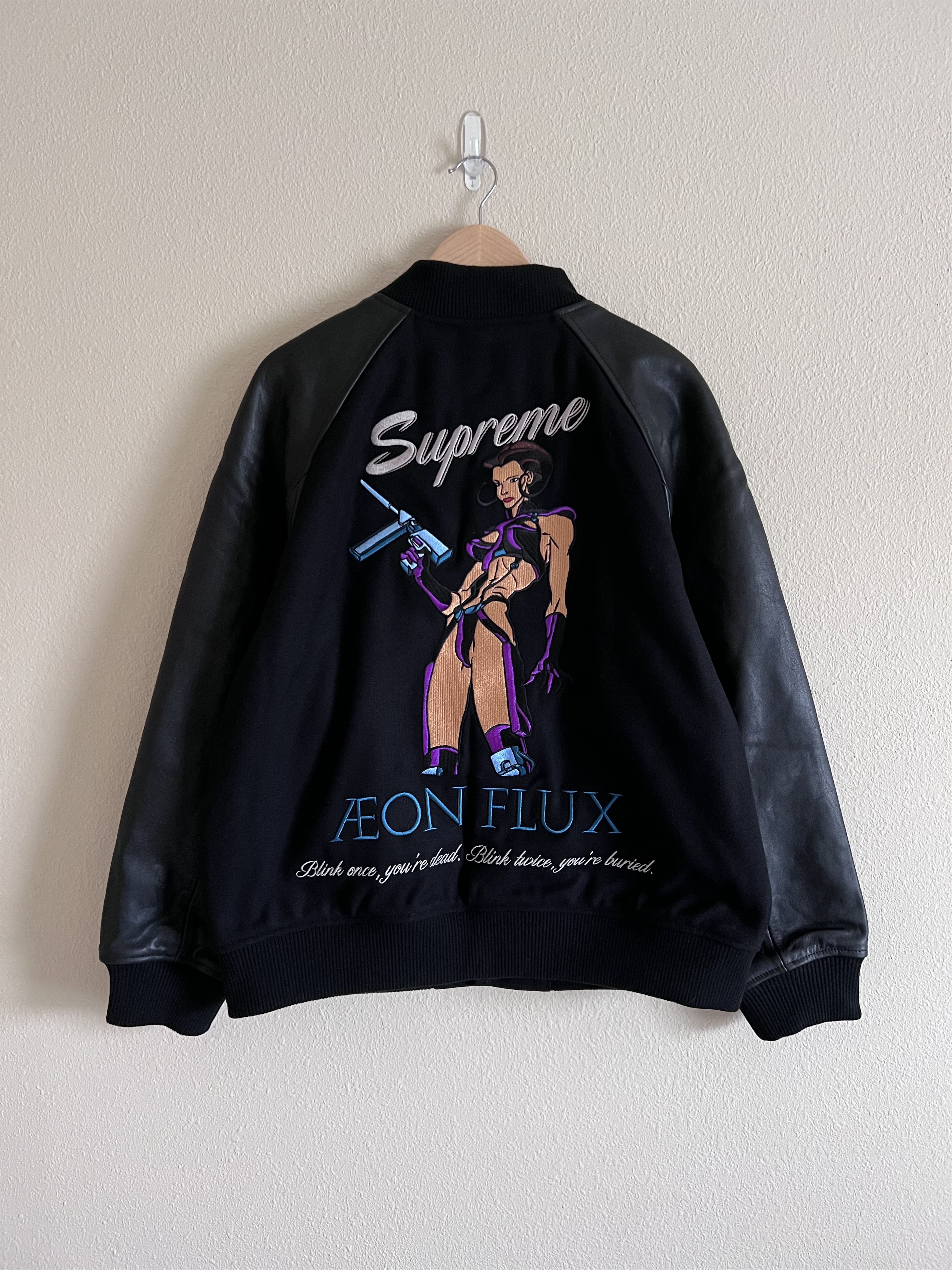 Supreme Supreme Aeon Flux Varsity Jacket Black | Grailed