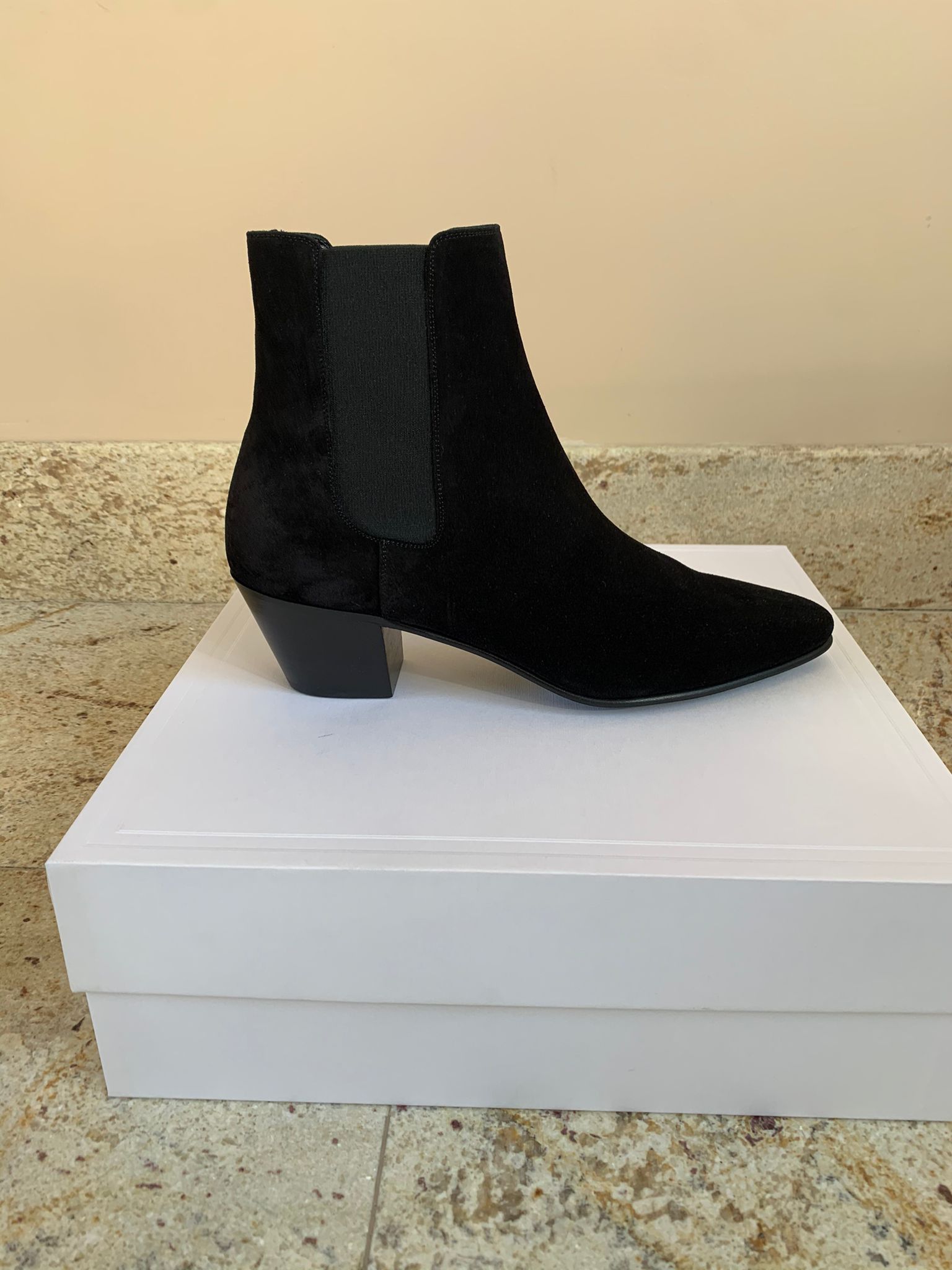 Pre-owned Celine Jacno 60 Suede Boots In Black