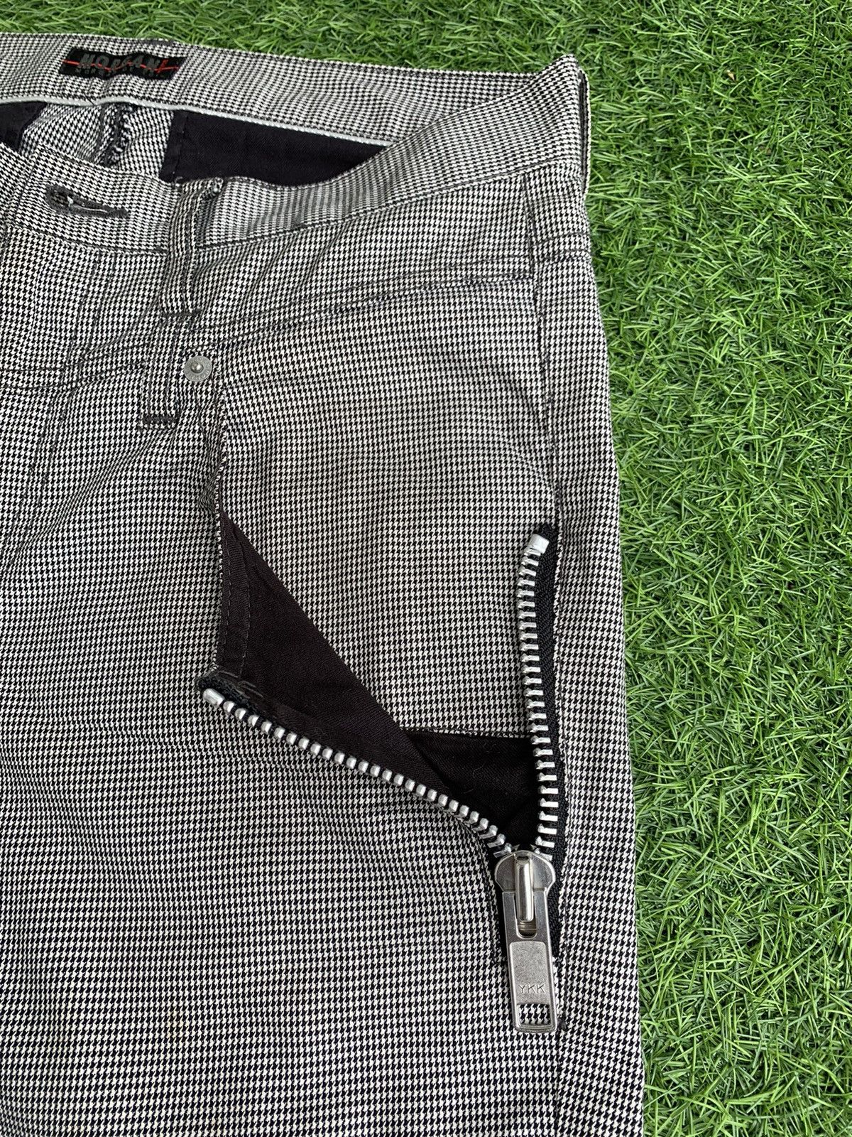 Japanese Brand Vintage Morgan Homme Cheked Zipper Pants Size US 30 / EU 46 - 18 Thumbnail