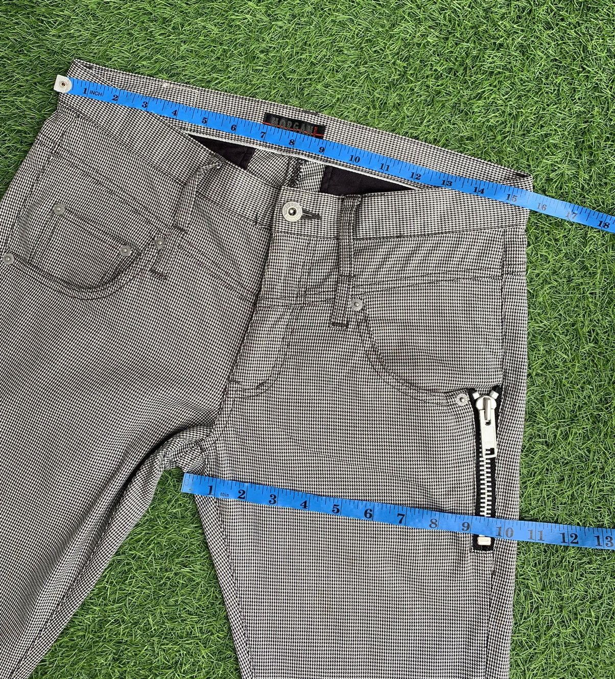 Japanese Brand Vintage Morgan Homme Cheked Zipper Pants Size US 30 / EU 46 - 13 Thumbnail